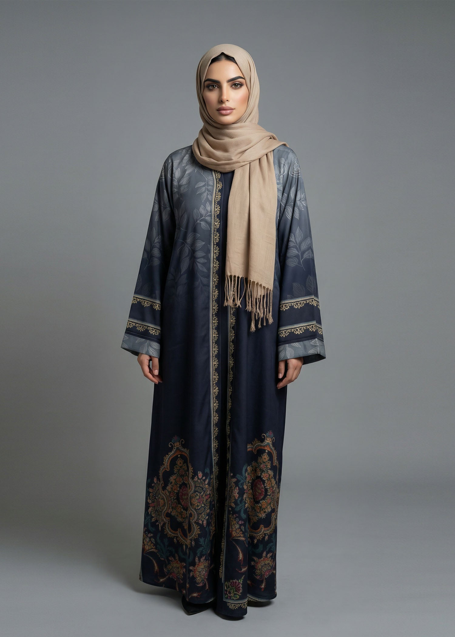 silk Abaya in Multi