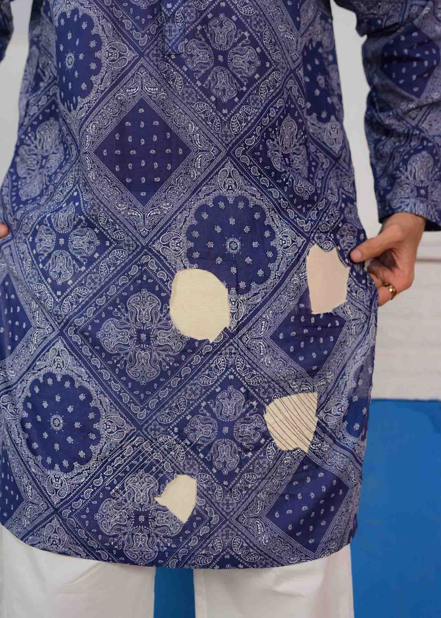 cotton Kurta in Cobalt blue