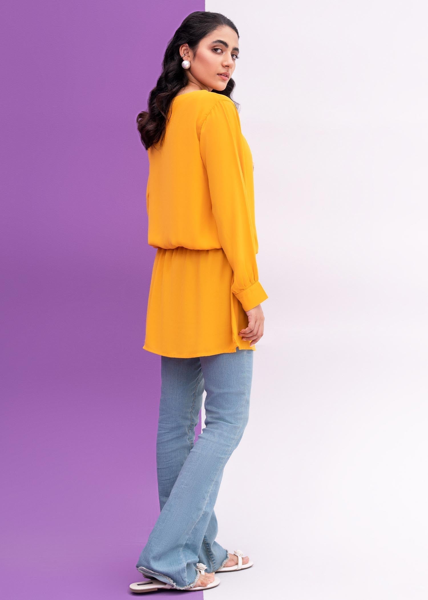 georgette Tunic in Mustard