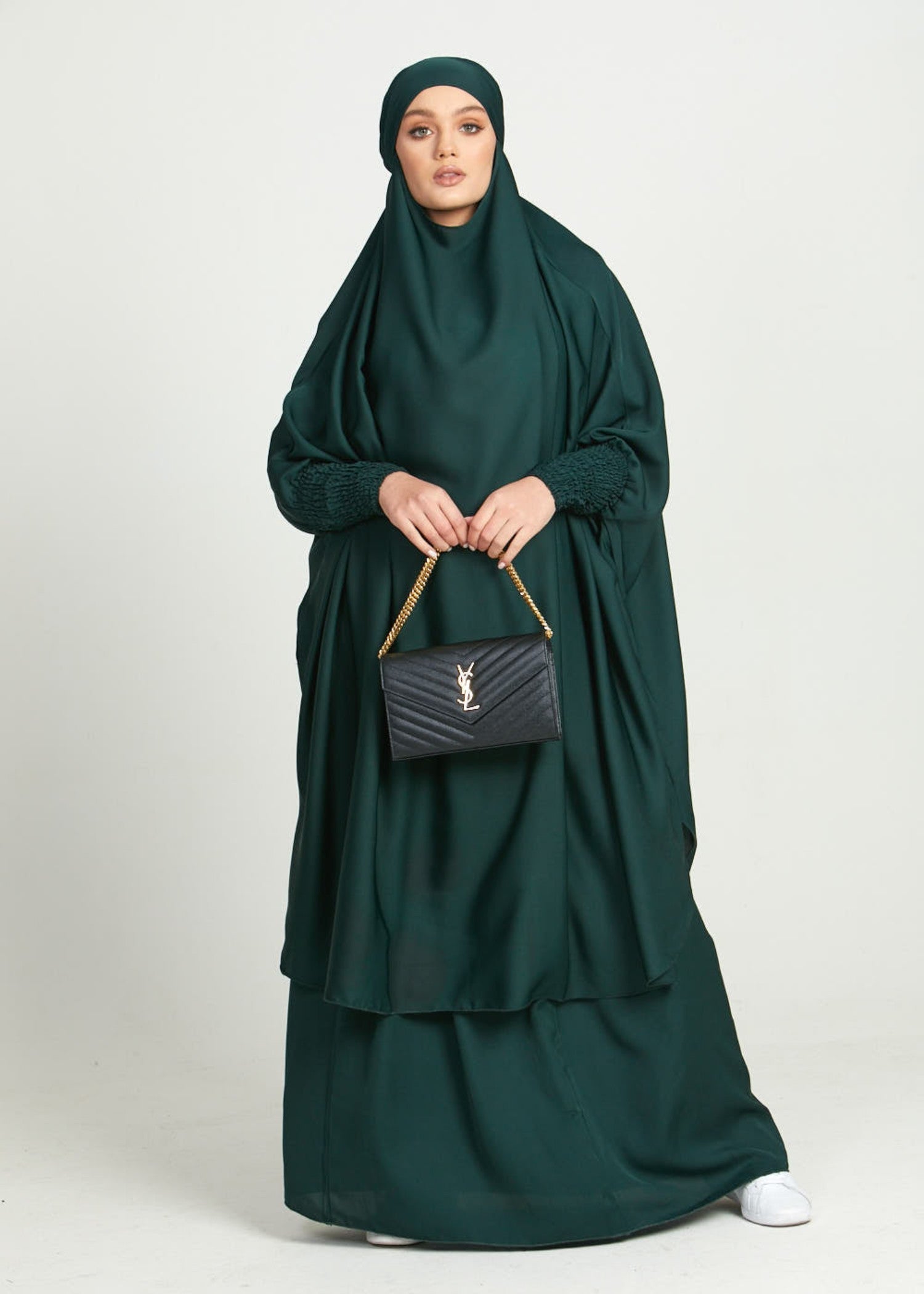 nidha Jilbab in Hunter green