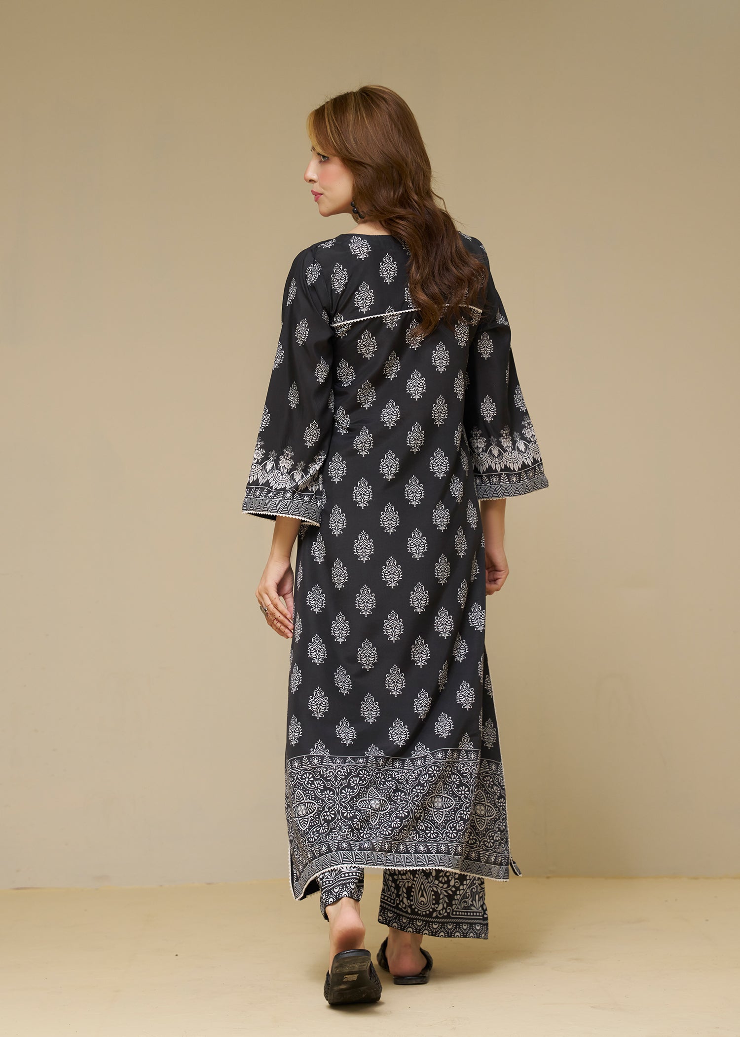 poly lawn Co Ord Sets in Black, white