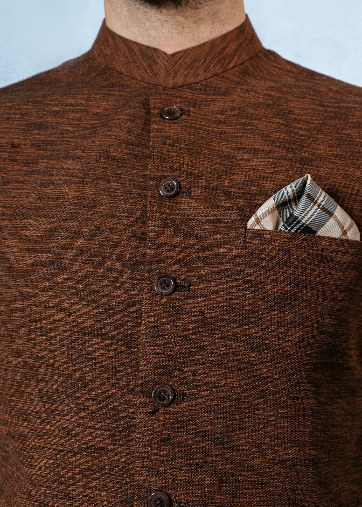 khaddar Waistcoat in Brown