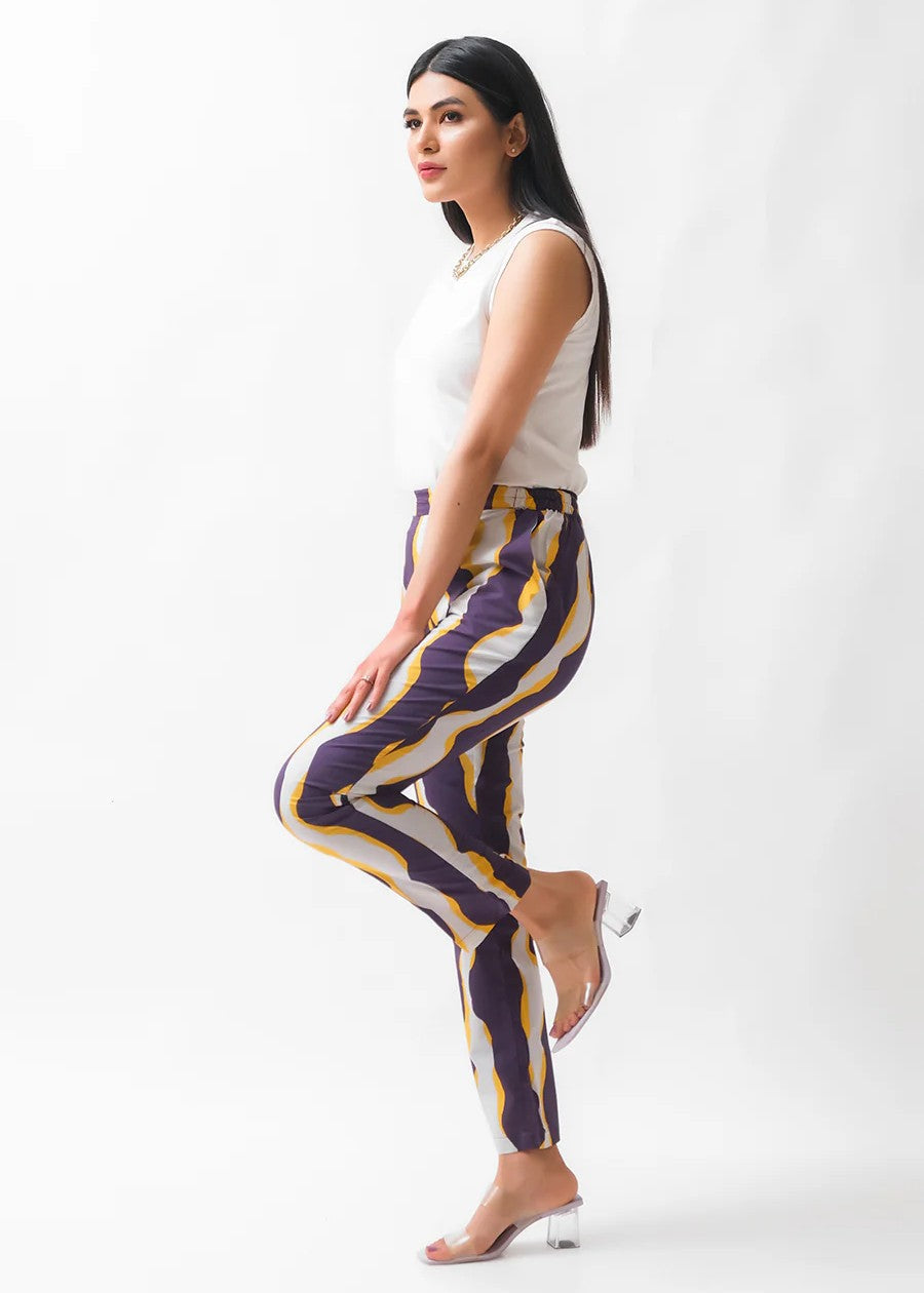 blended linen Trousers in Brown