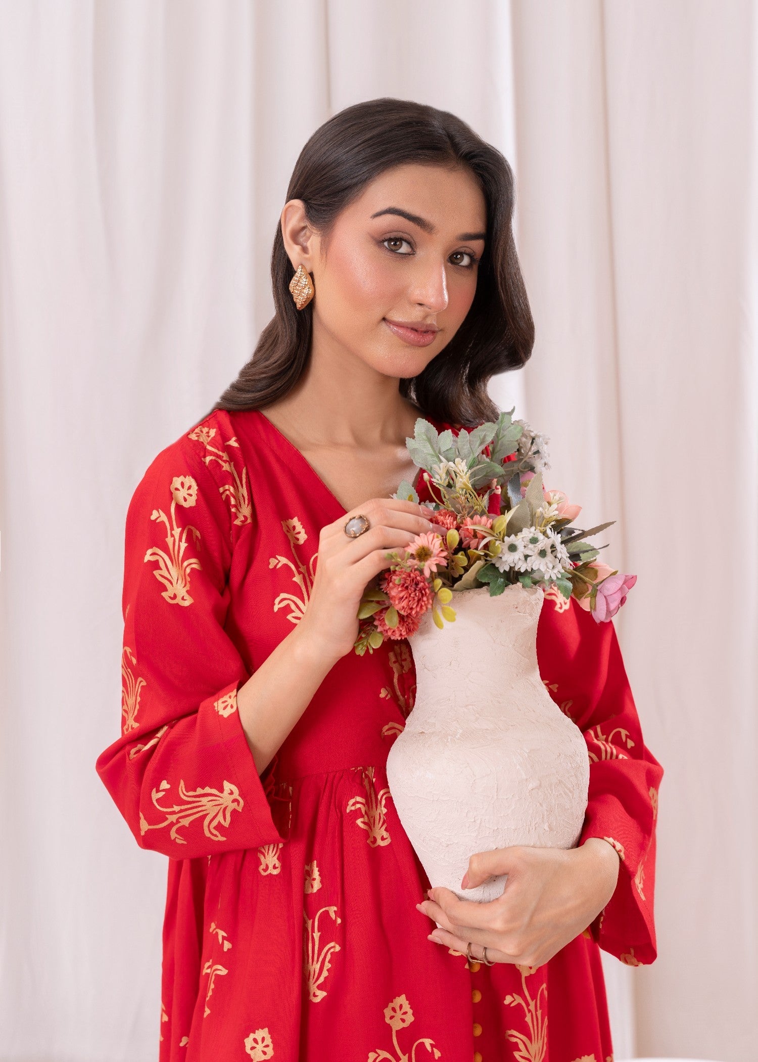 linen Maxi in Red