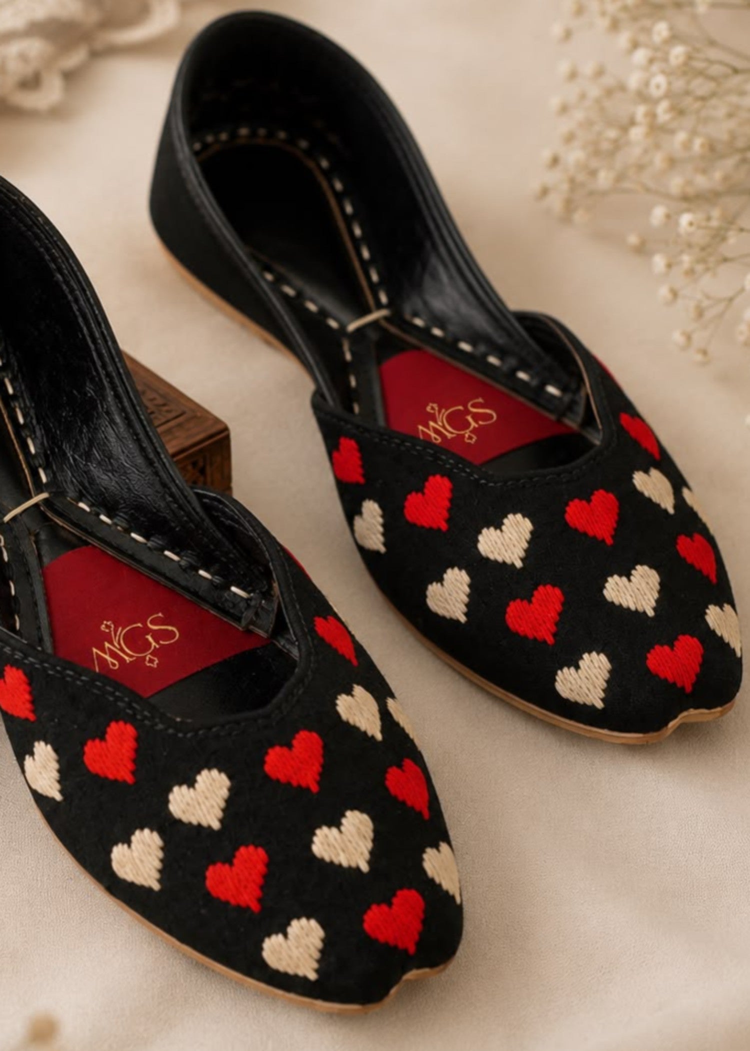 Khussa in Black by - High Quality Women Khussa ODL0379