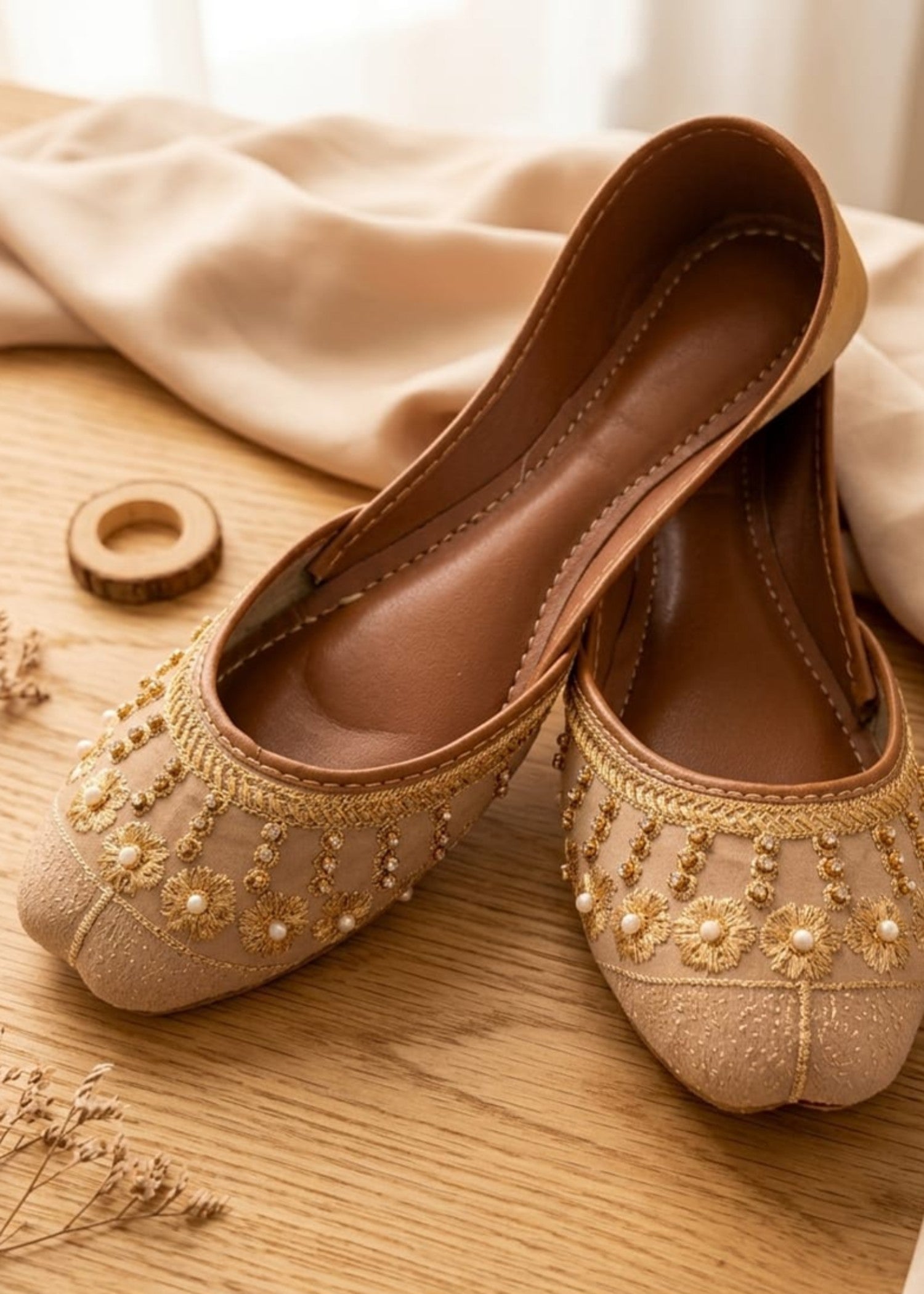 Khussa in Beige by - High Quality Women Khussa FXR4958