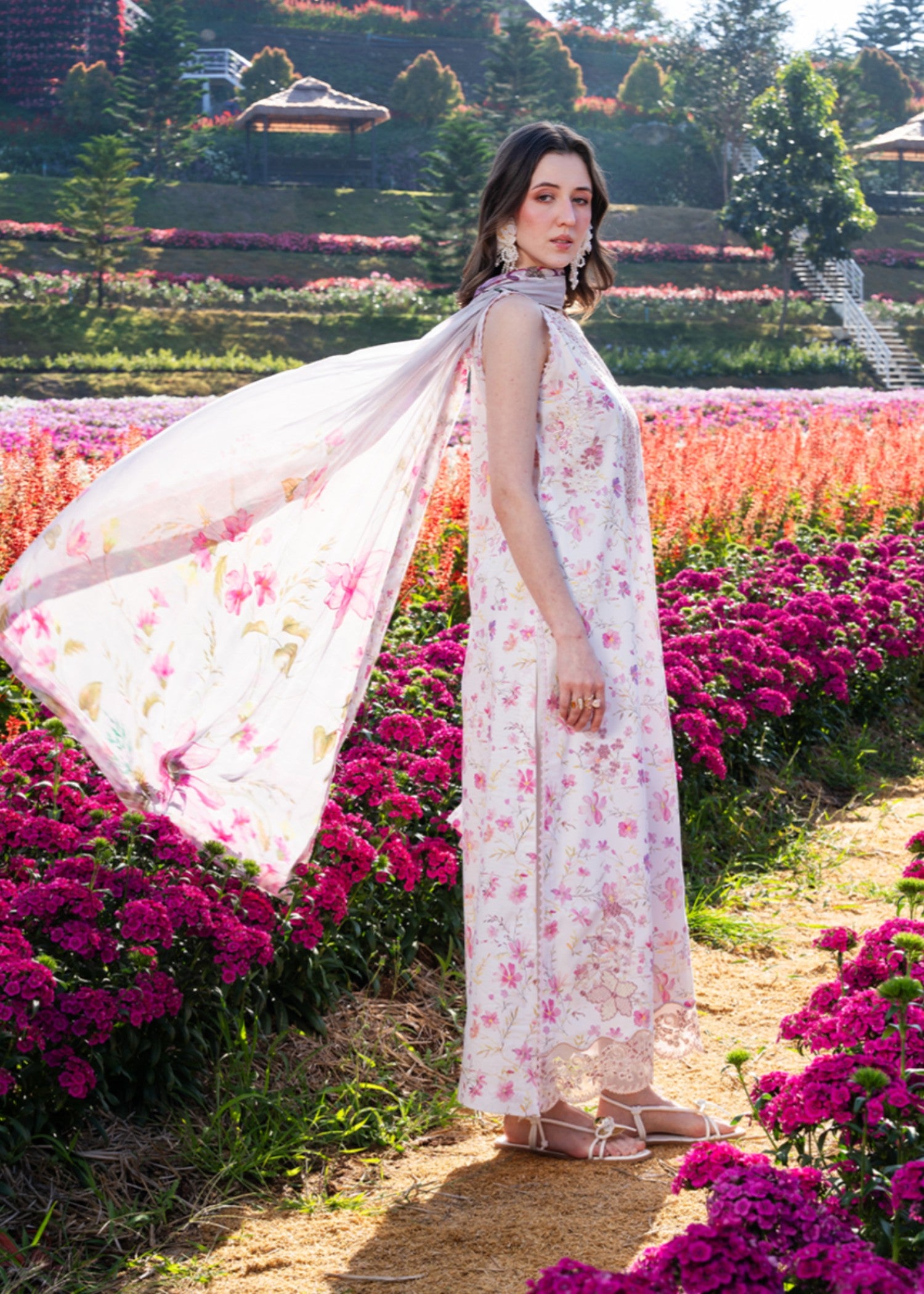 lawn Unstitched in Pastel pink