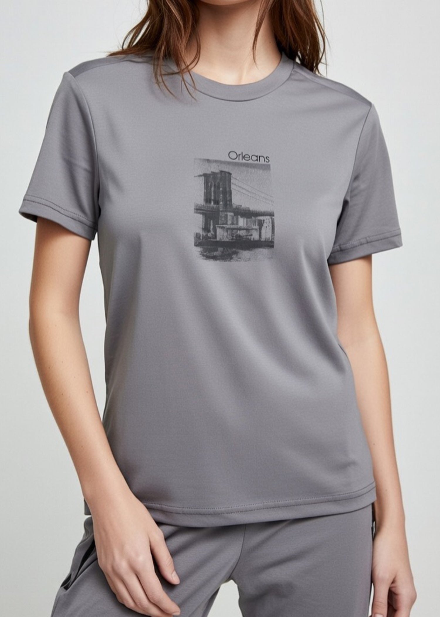 cotton T Shirt in Dim grey