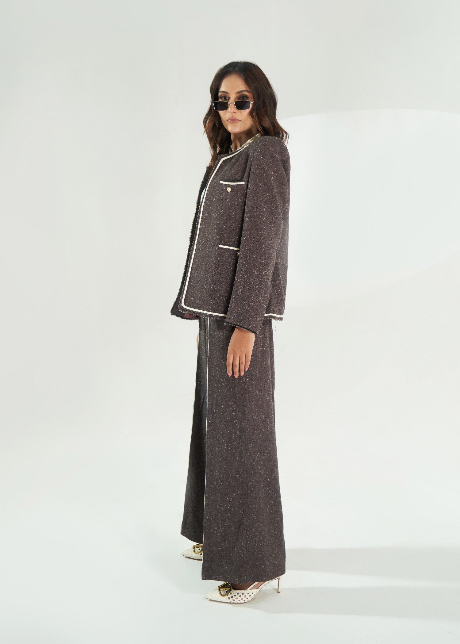 tweed wool Suits in Grey