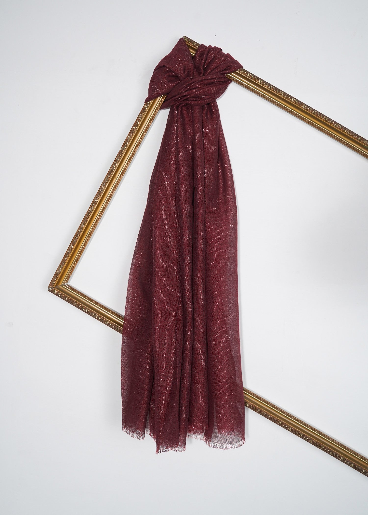 zari lawn Hijab in Dark raspberry