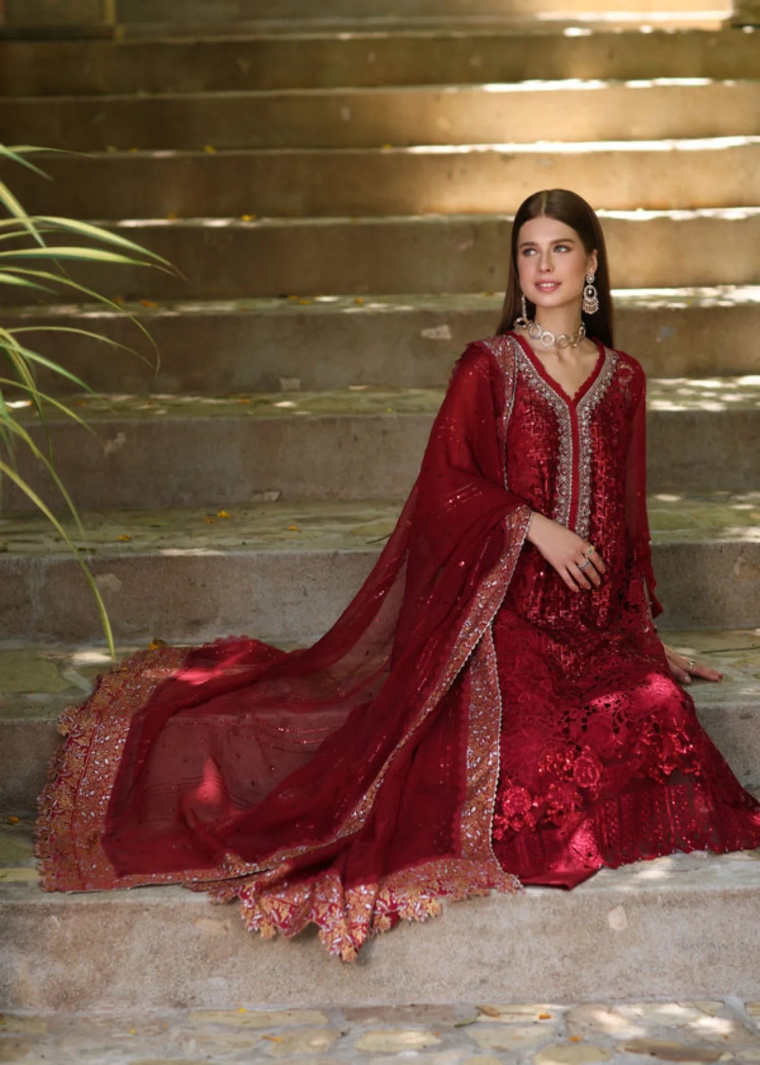 chiffon Unstitched in Red