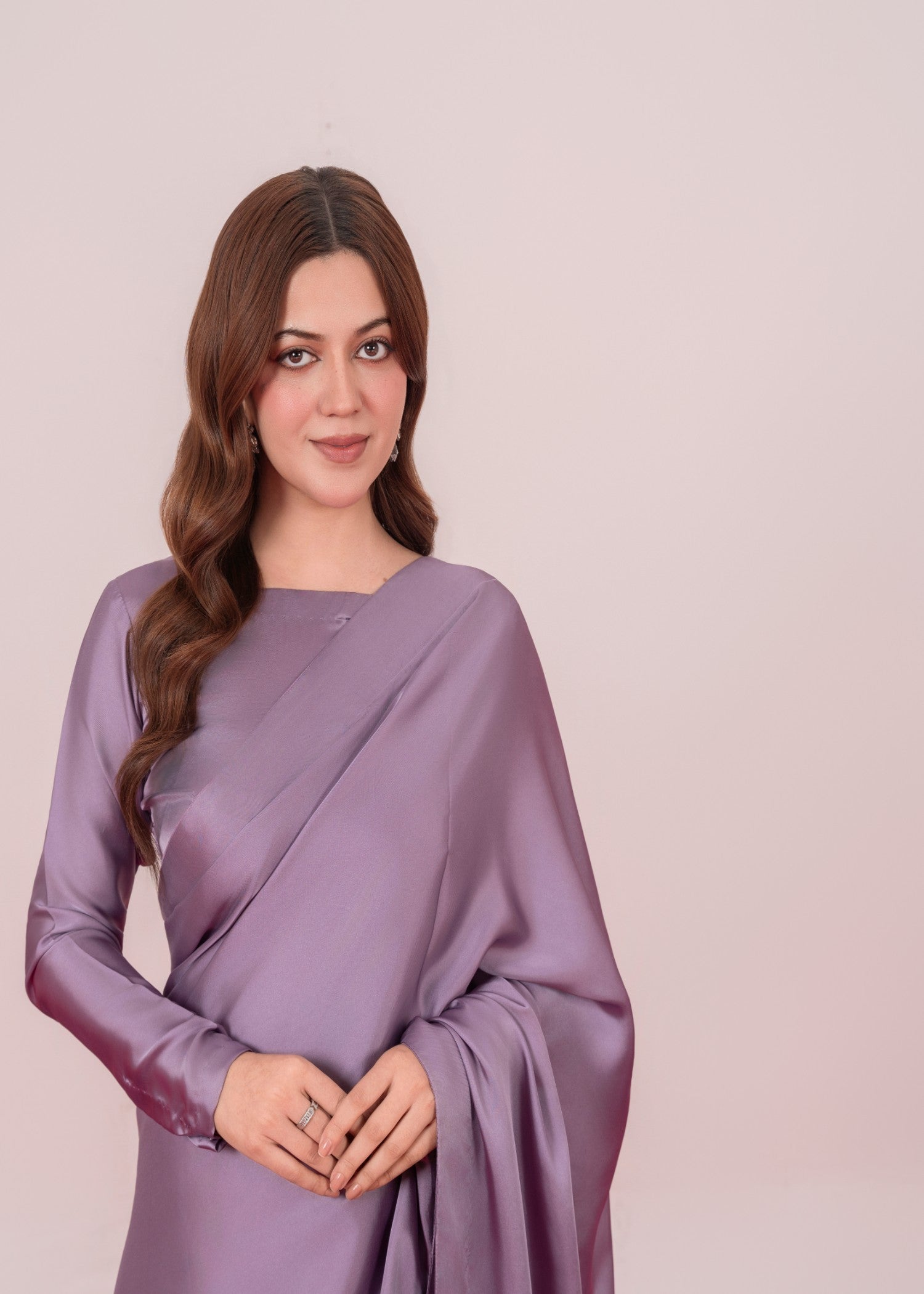 silk Saree in Lavender mist