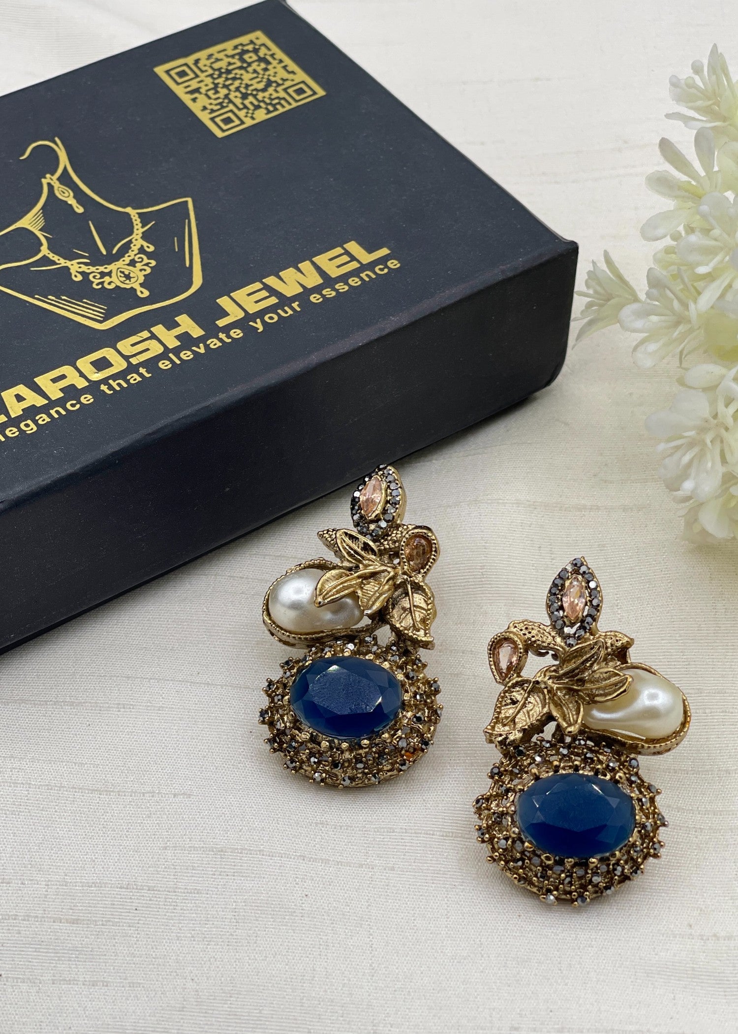 Earrings in Navy blue Color by - Trendy Women Earrings JBP4516