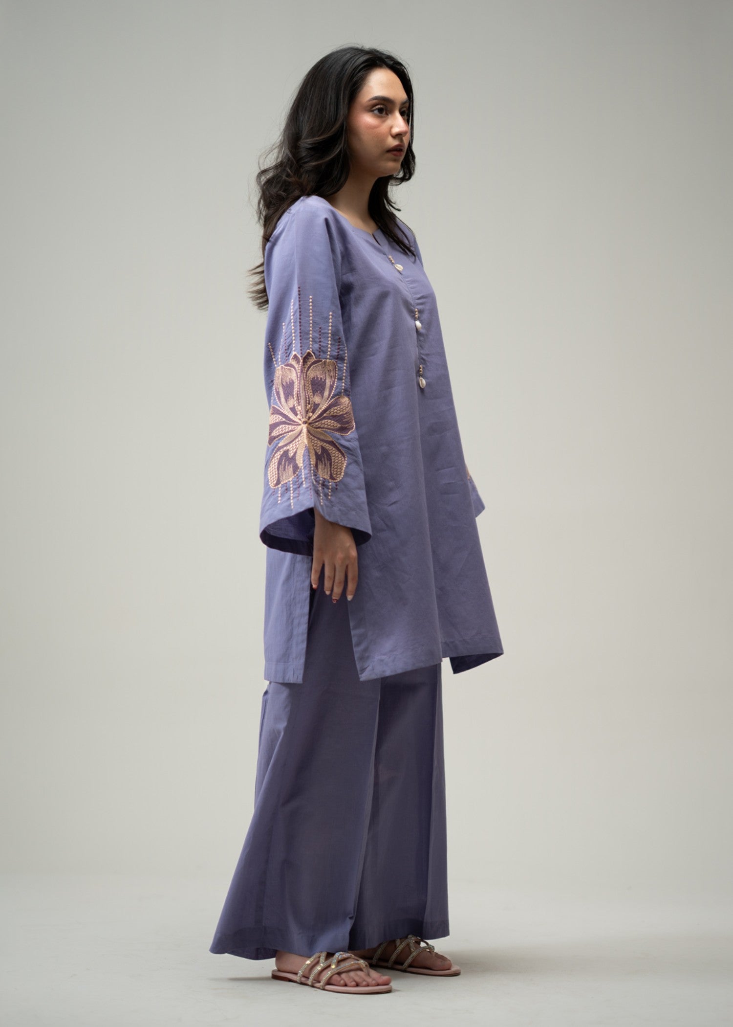 pure cotton Co Ord Sets in Heathered lilac