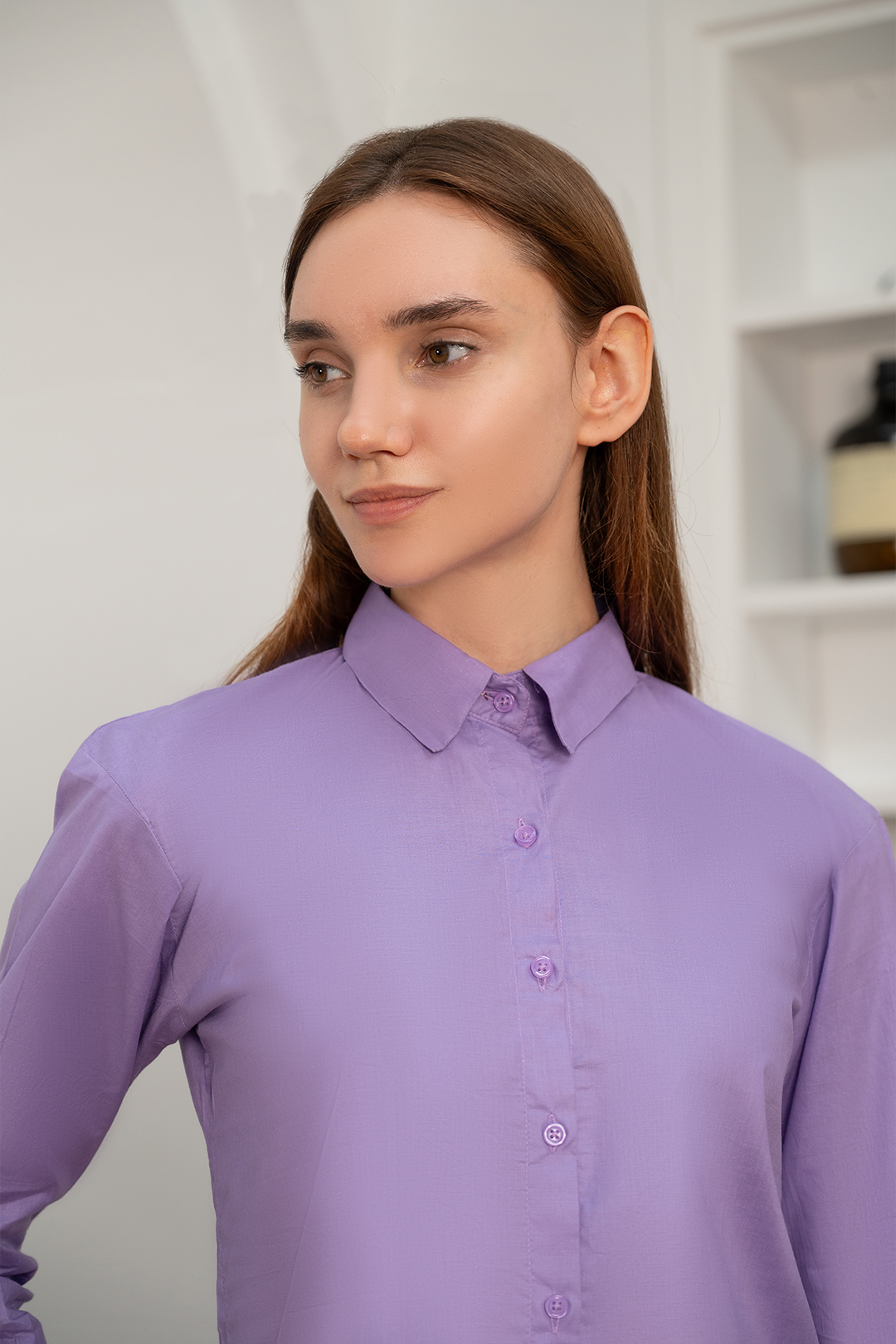 cotton Formal Shirt in Purple