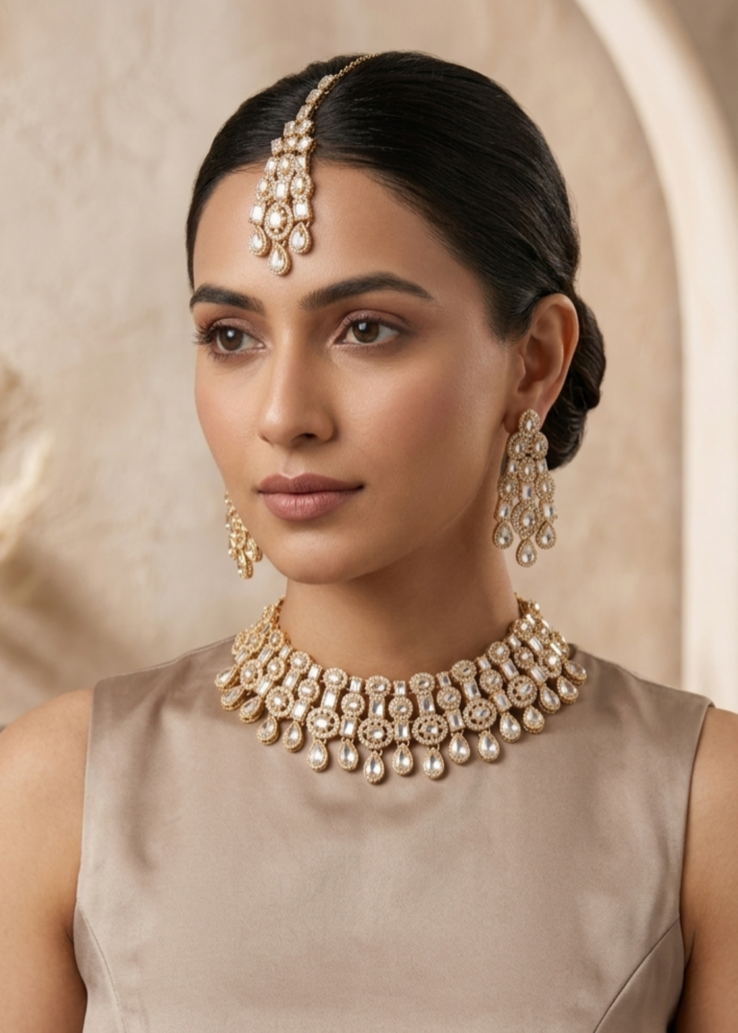 Jewelry Set in Pearl white Color by - Trendy Women Jewelry Set XVH0595