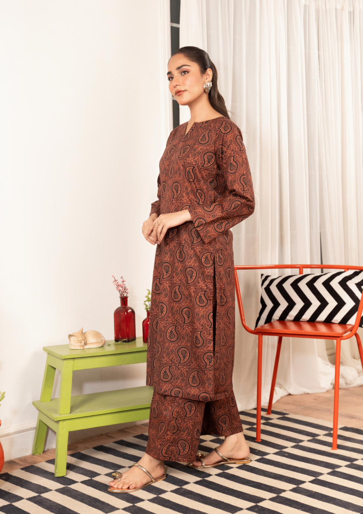lawn Co Ord Sets in Brown