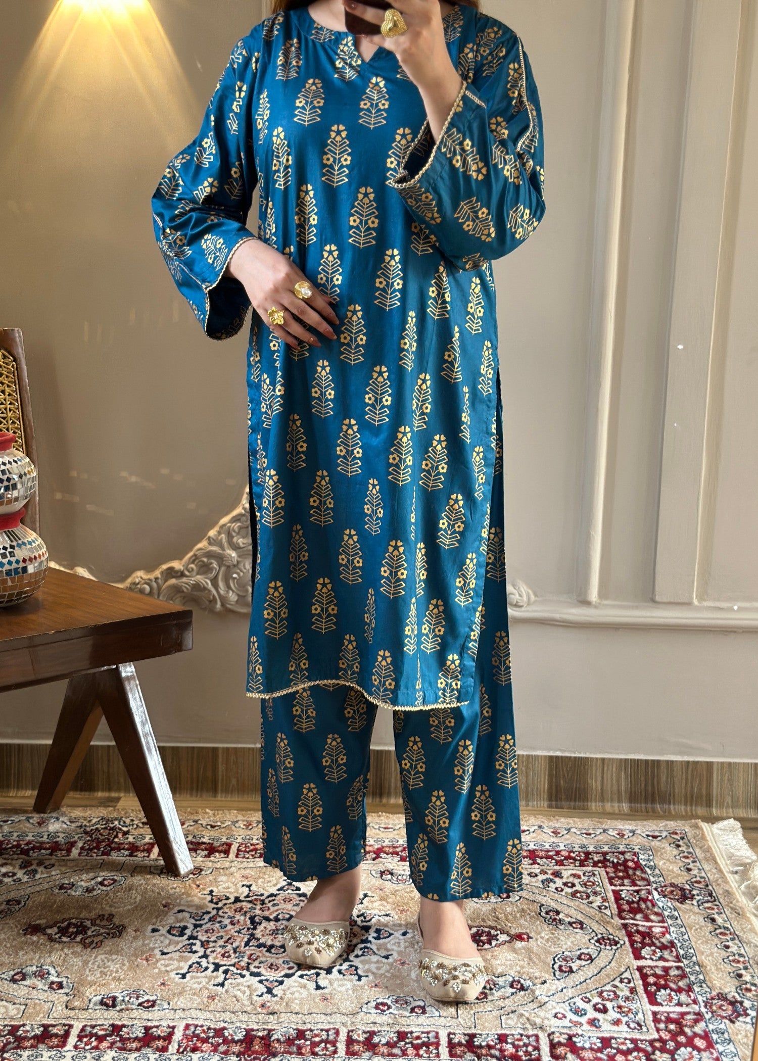arabic lawn Co Ord Sets in Sapphire blue