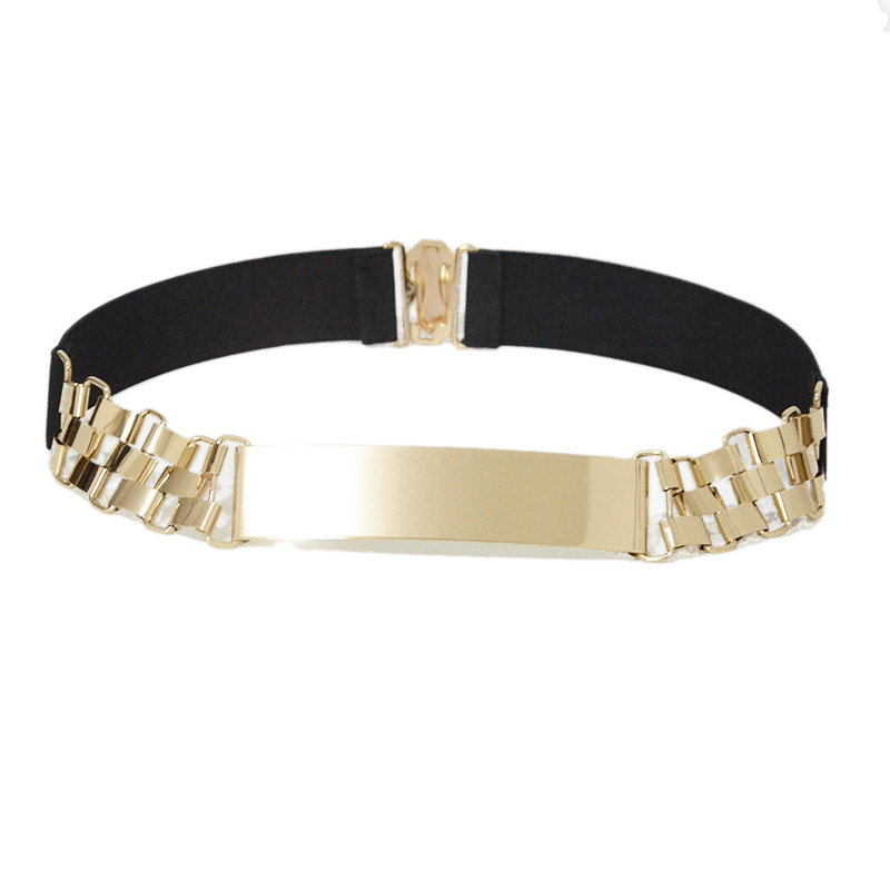 Europe and America Hot Selling Fashion Sequin Mirror Metal Belt