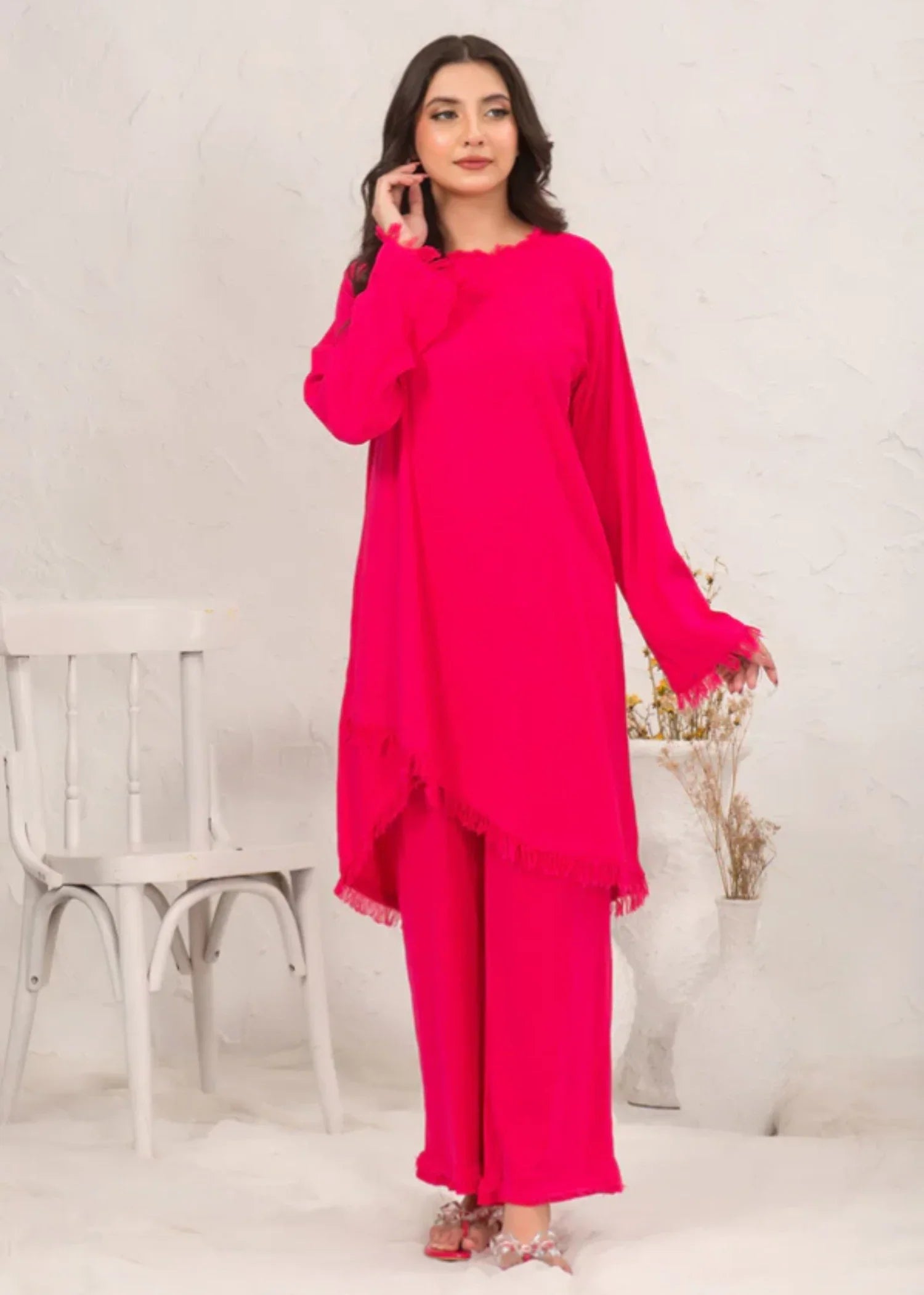 irish linen Co Ord Sets in Hot pink