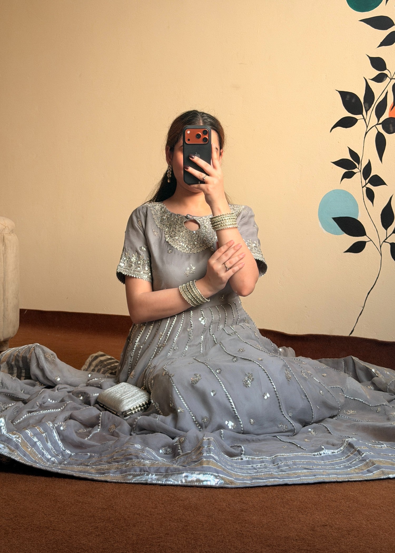 chiffon Maxi in Shadow blue