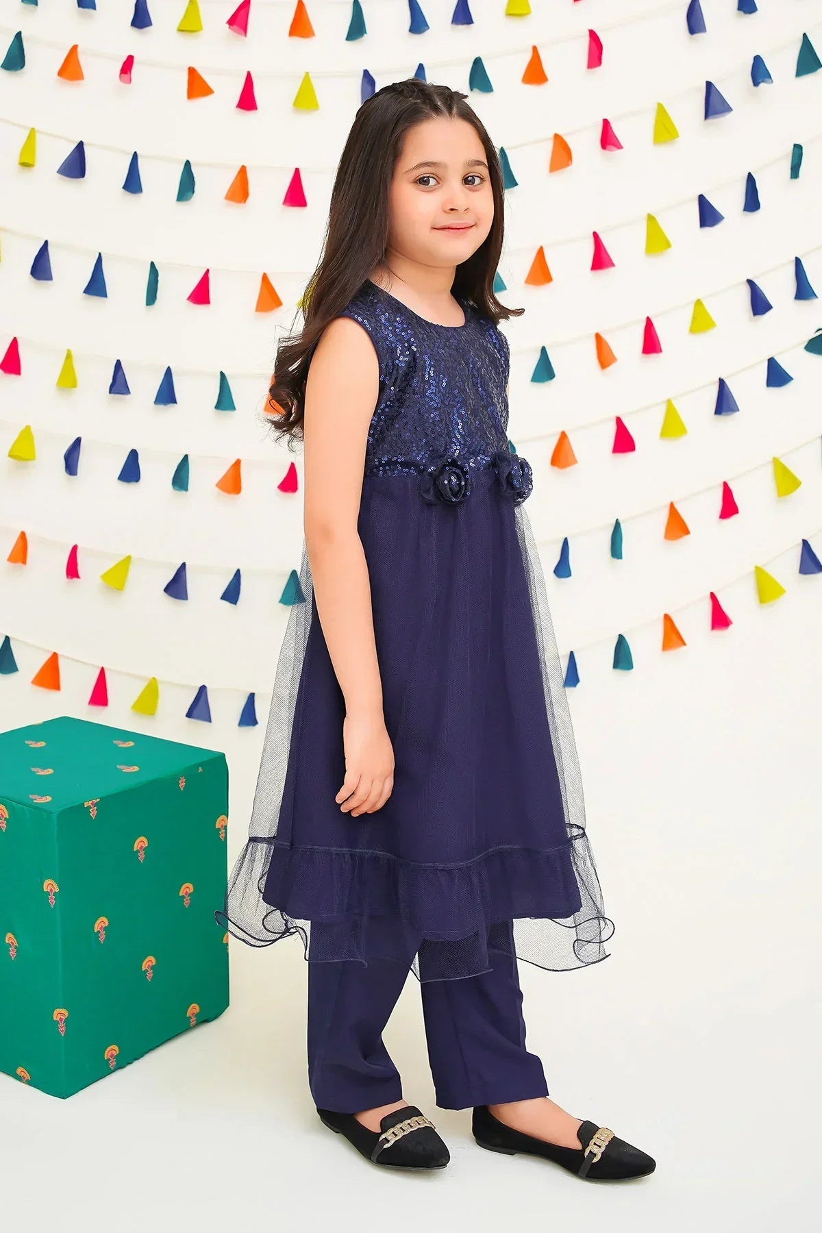 net Pishwas in Navy blue