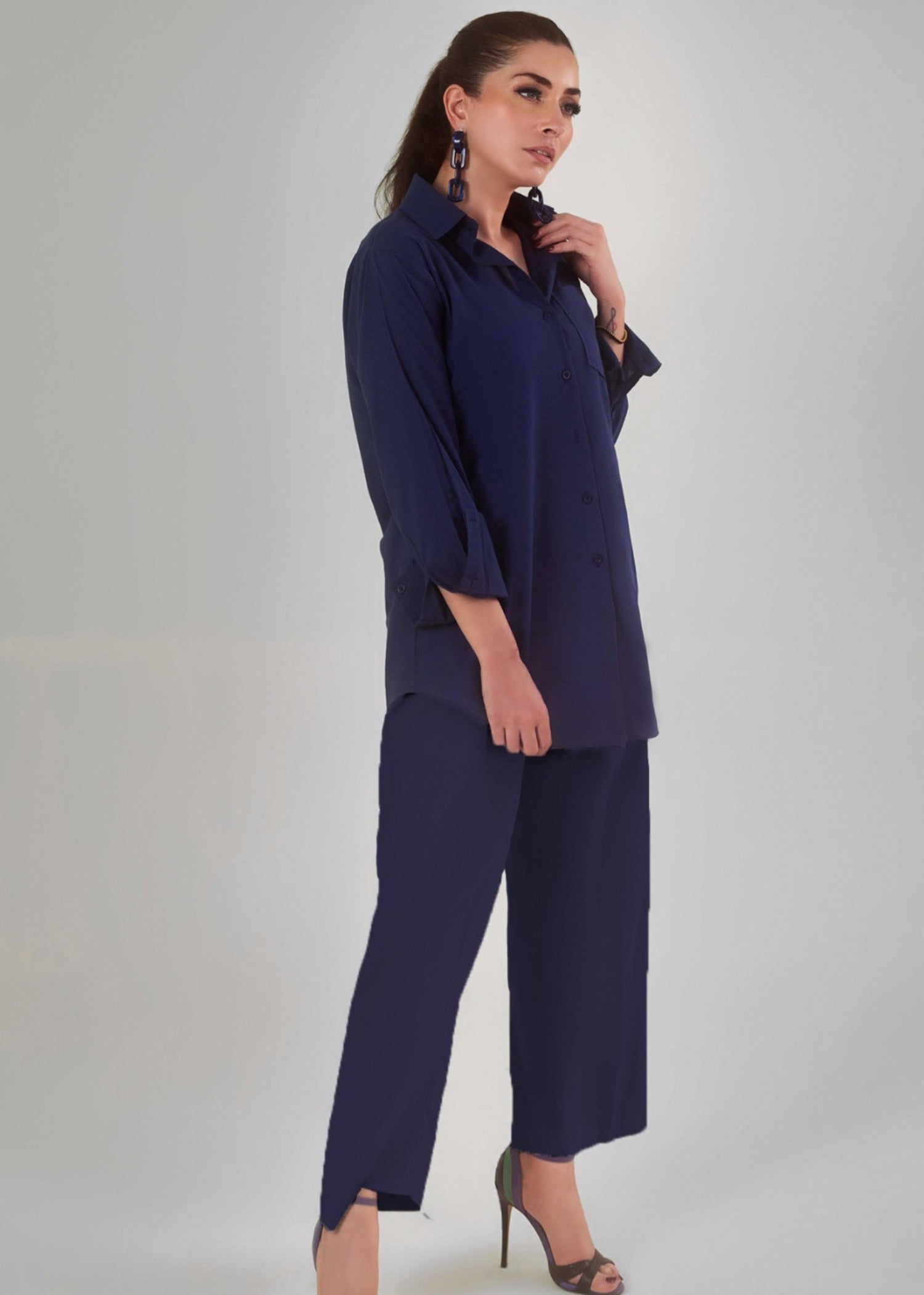 cambric Co ord Sets in Navy blue