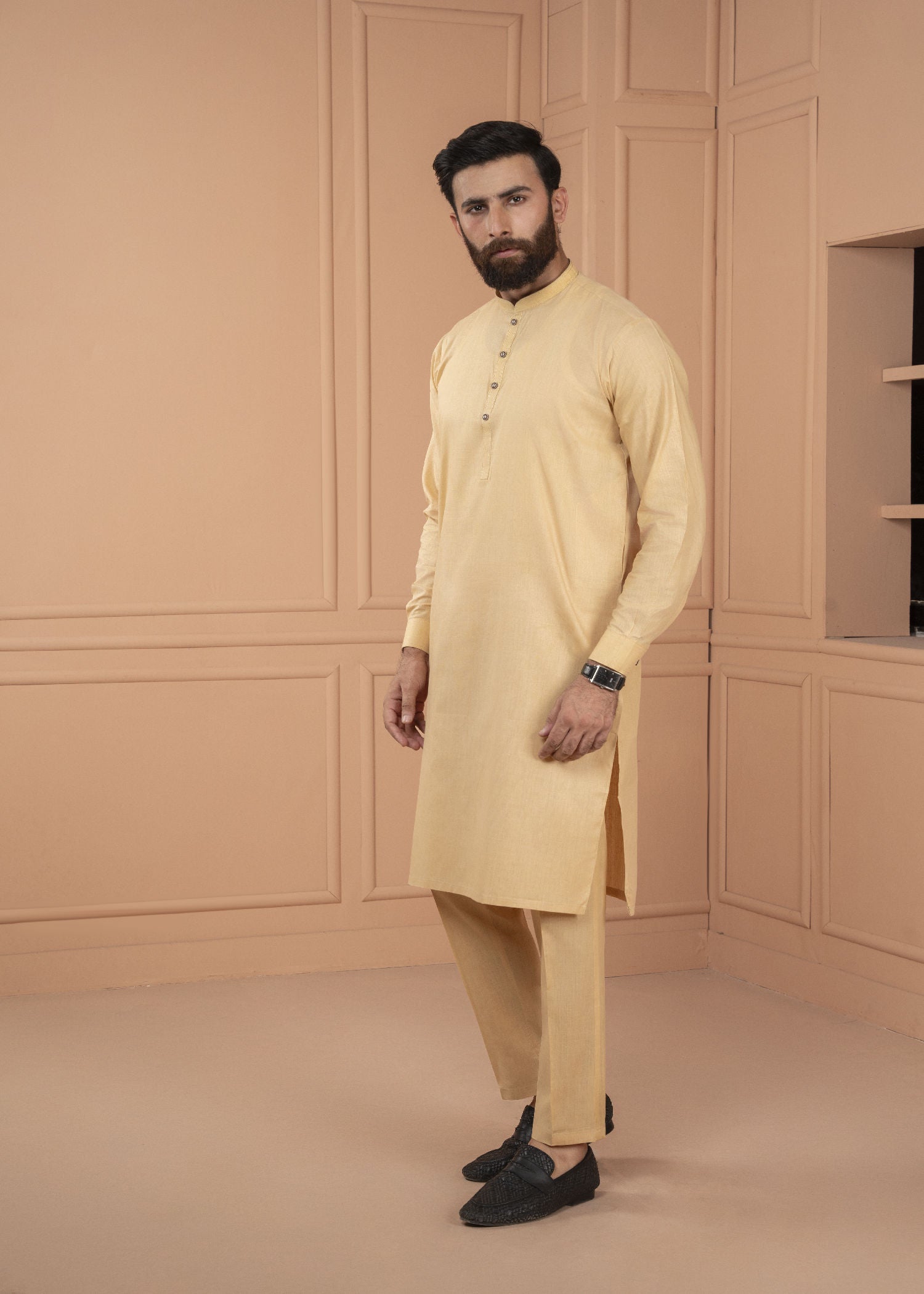 cotton Kurta Set in Gold