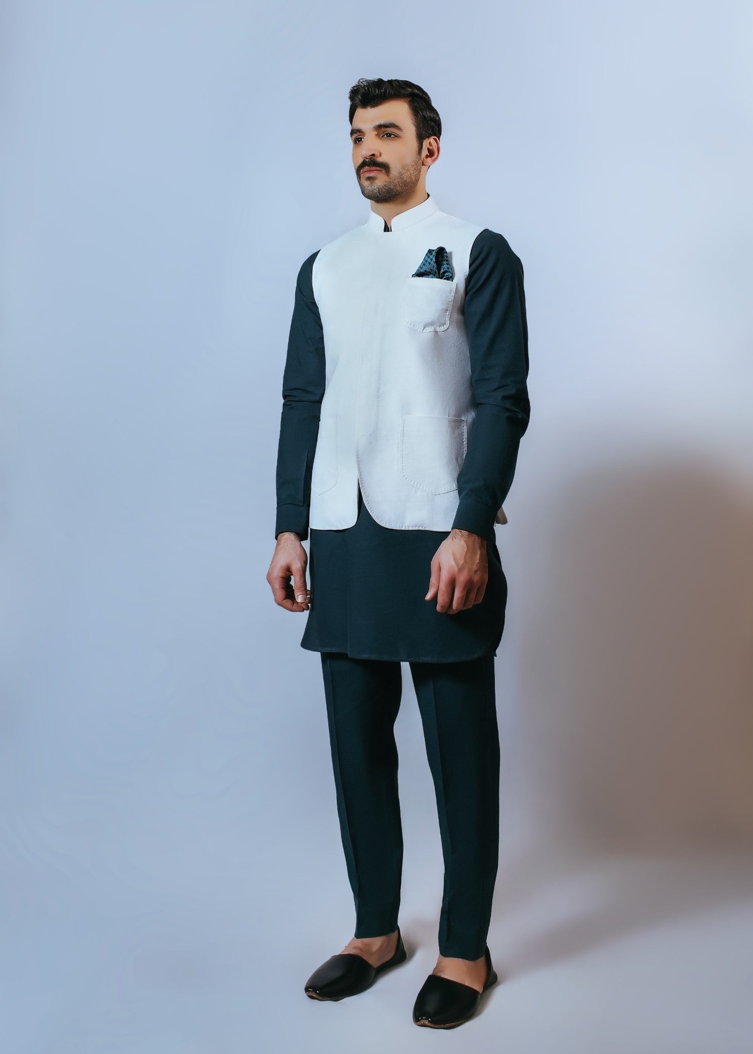 linen Waistcoat in White