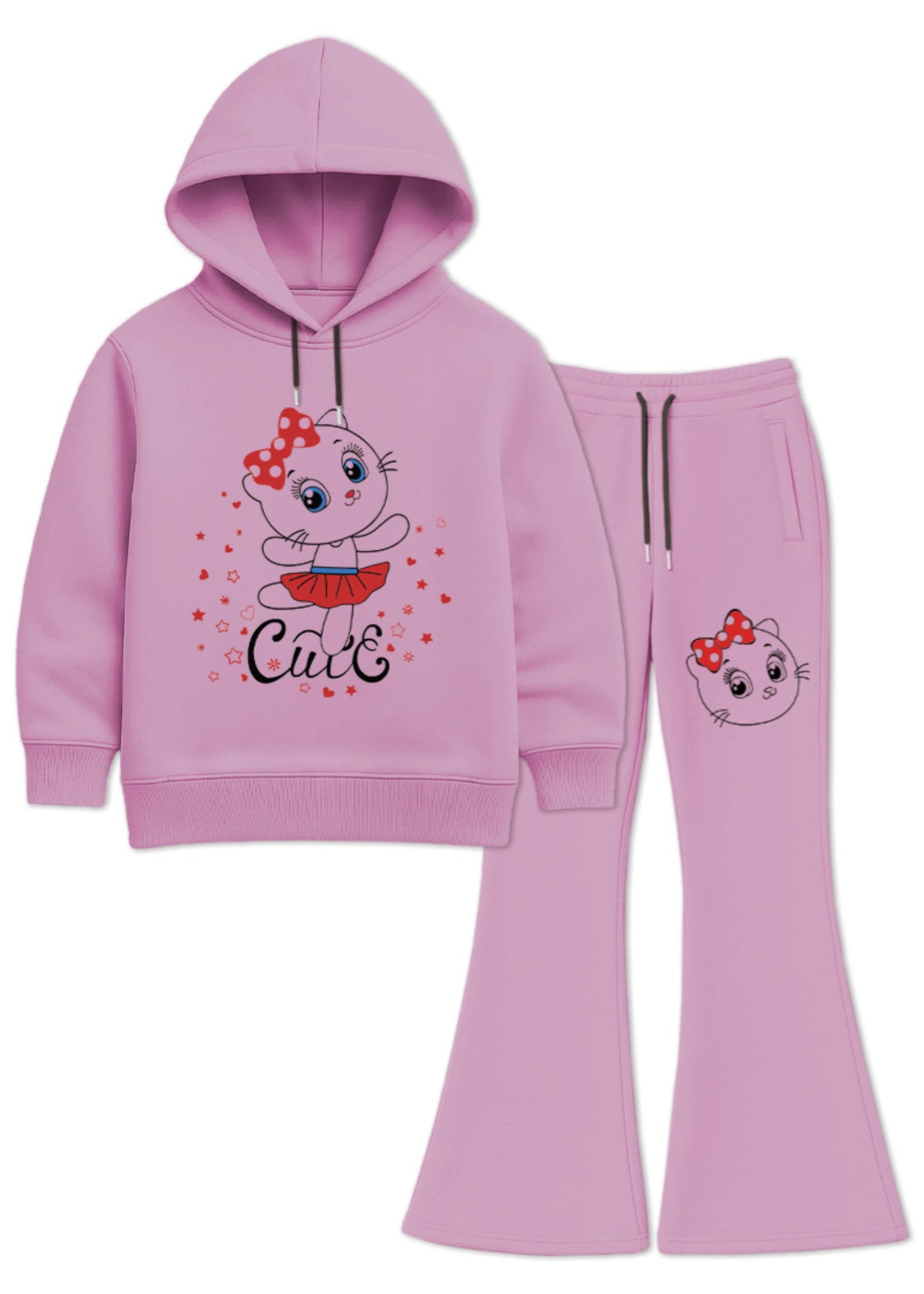 fleece Hoodie in Pink