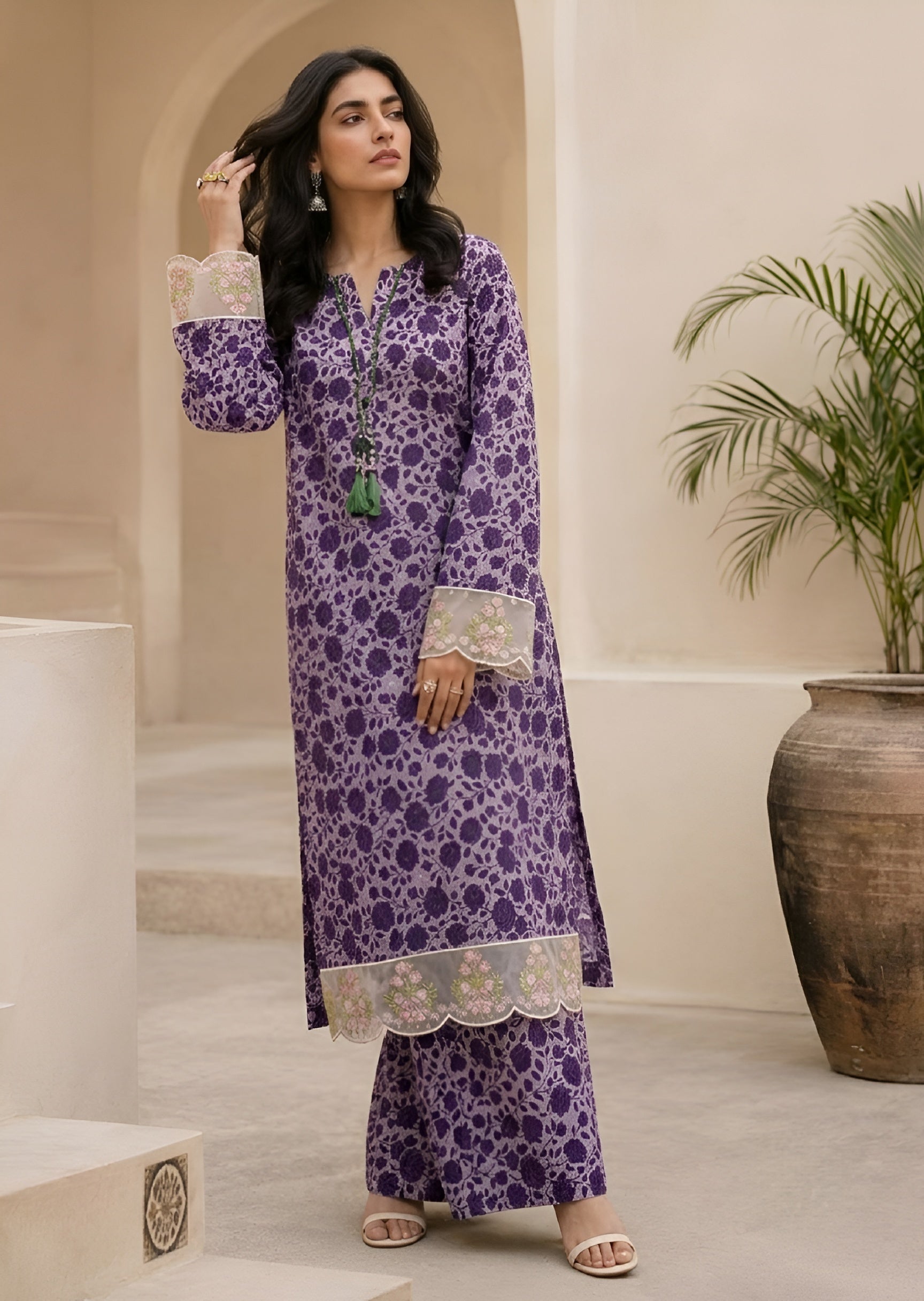 linen Co Ord Sets in Royal purple