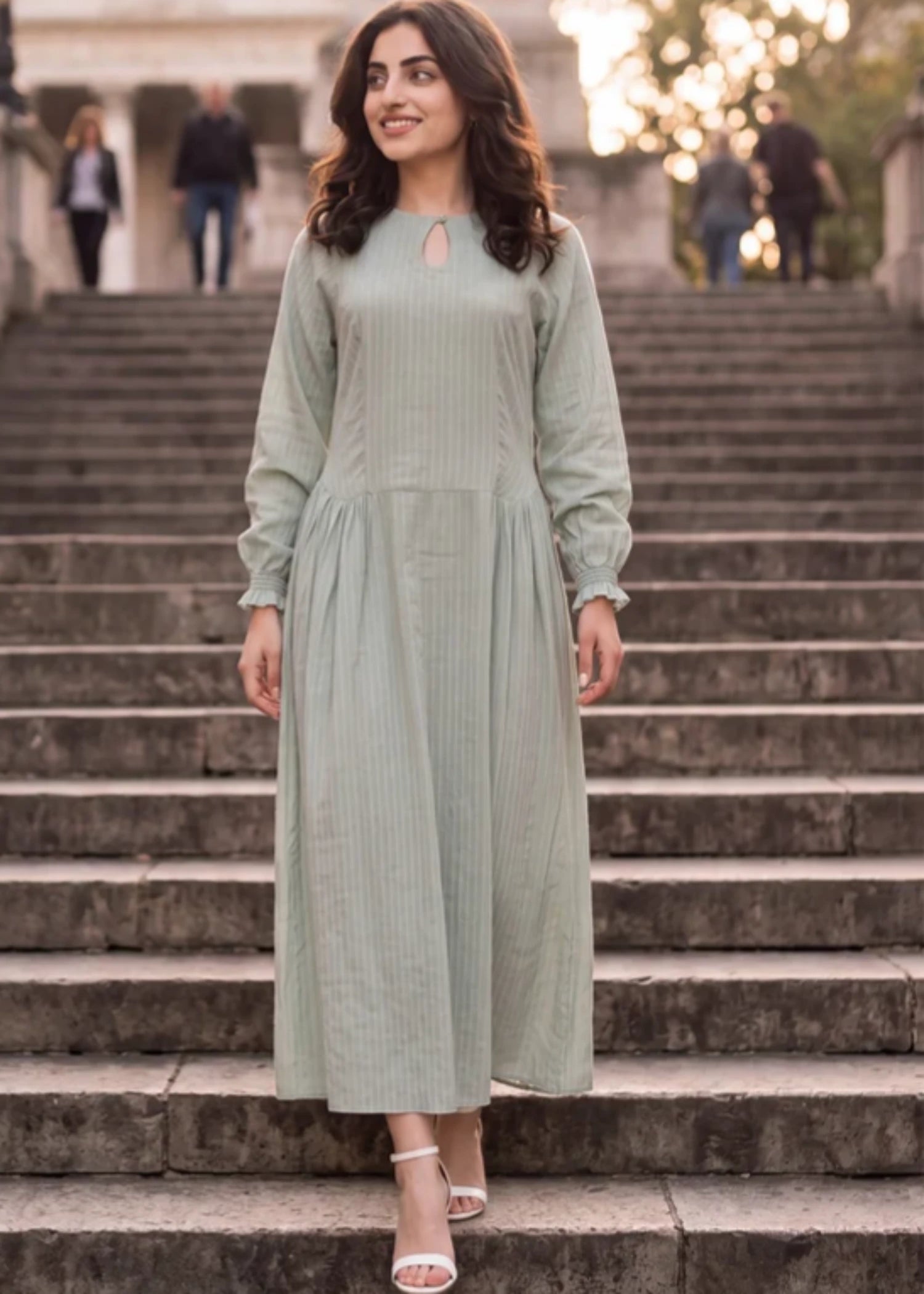 polyester Dress in Mint green