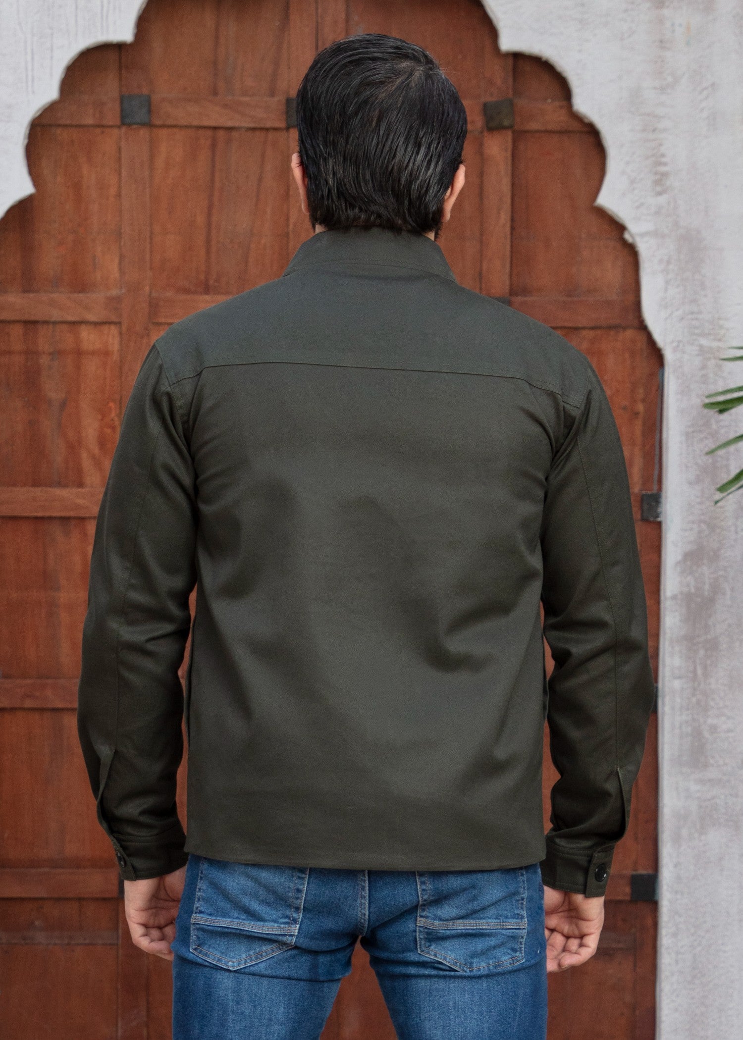 twill cotton Jacket in Army green