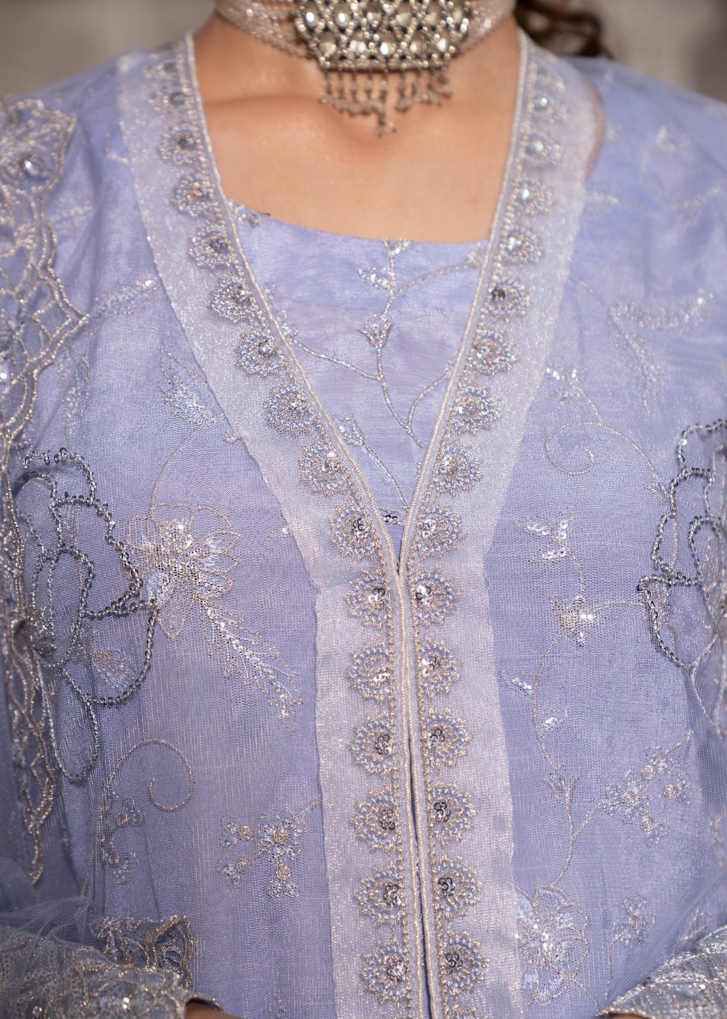 net Gown in Lavender mist