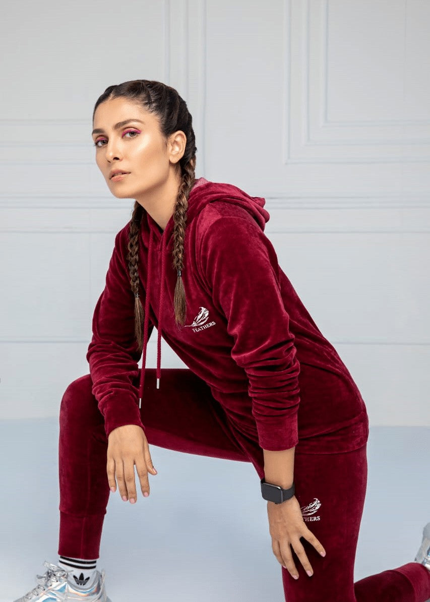 terry Tracksuit in Maroon