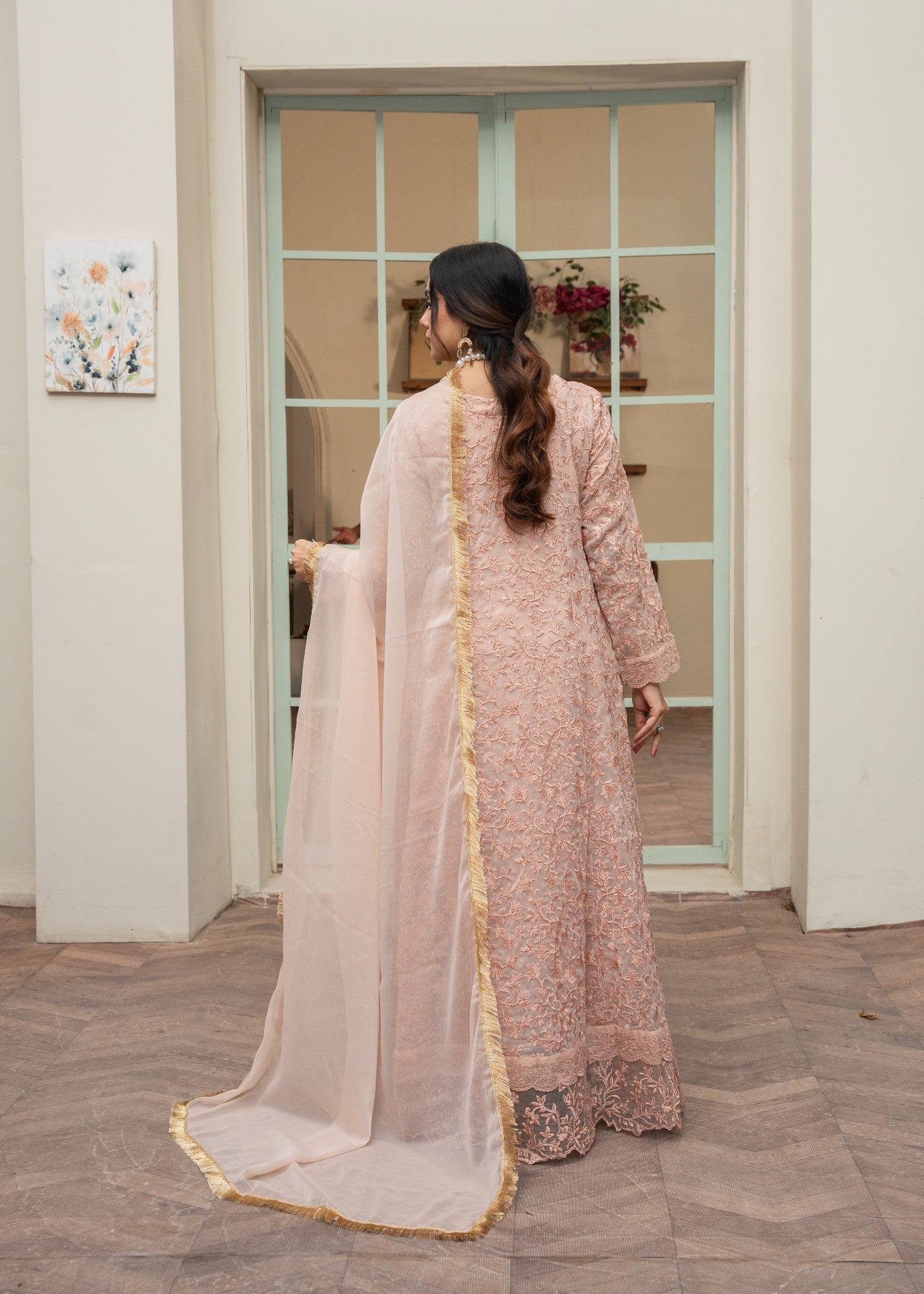 chiffon Maxi in Peach orange