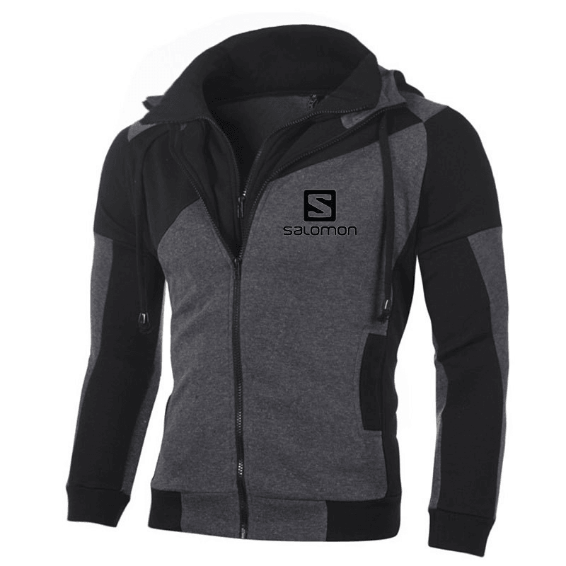 Side Slit Pocket Zipper Cardigan Hooded Sweater Coat