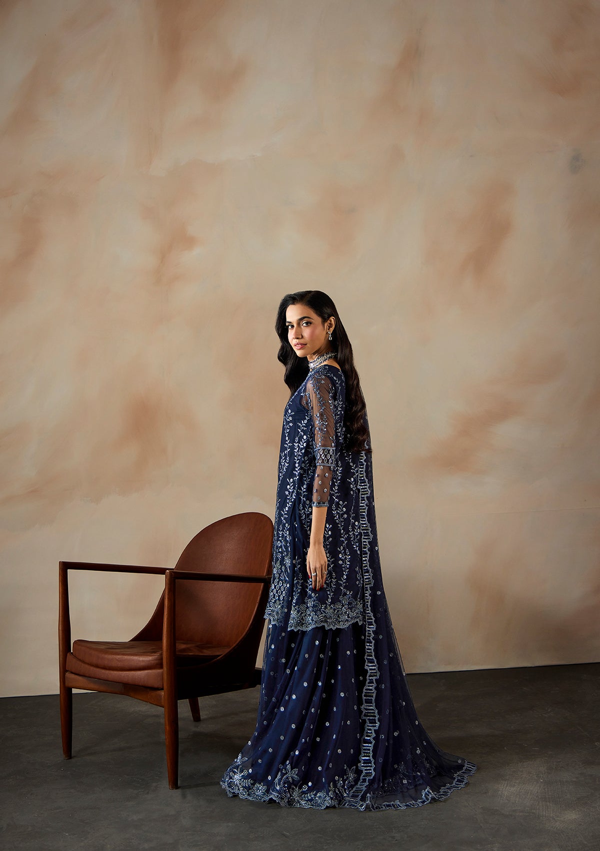 net Unstitched in Navy blue