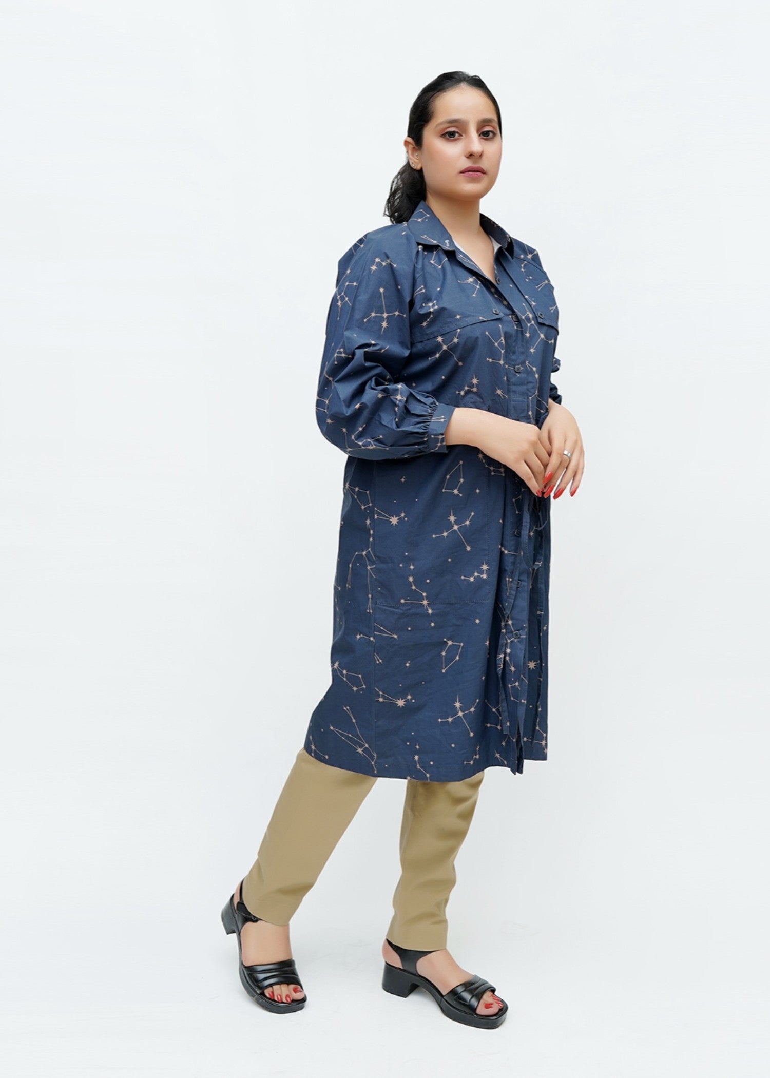 cotton Tunic in Navy blue