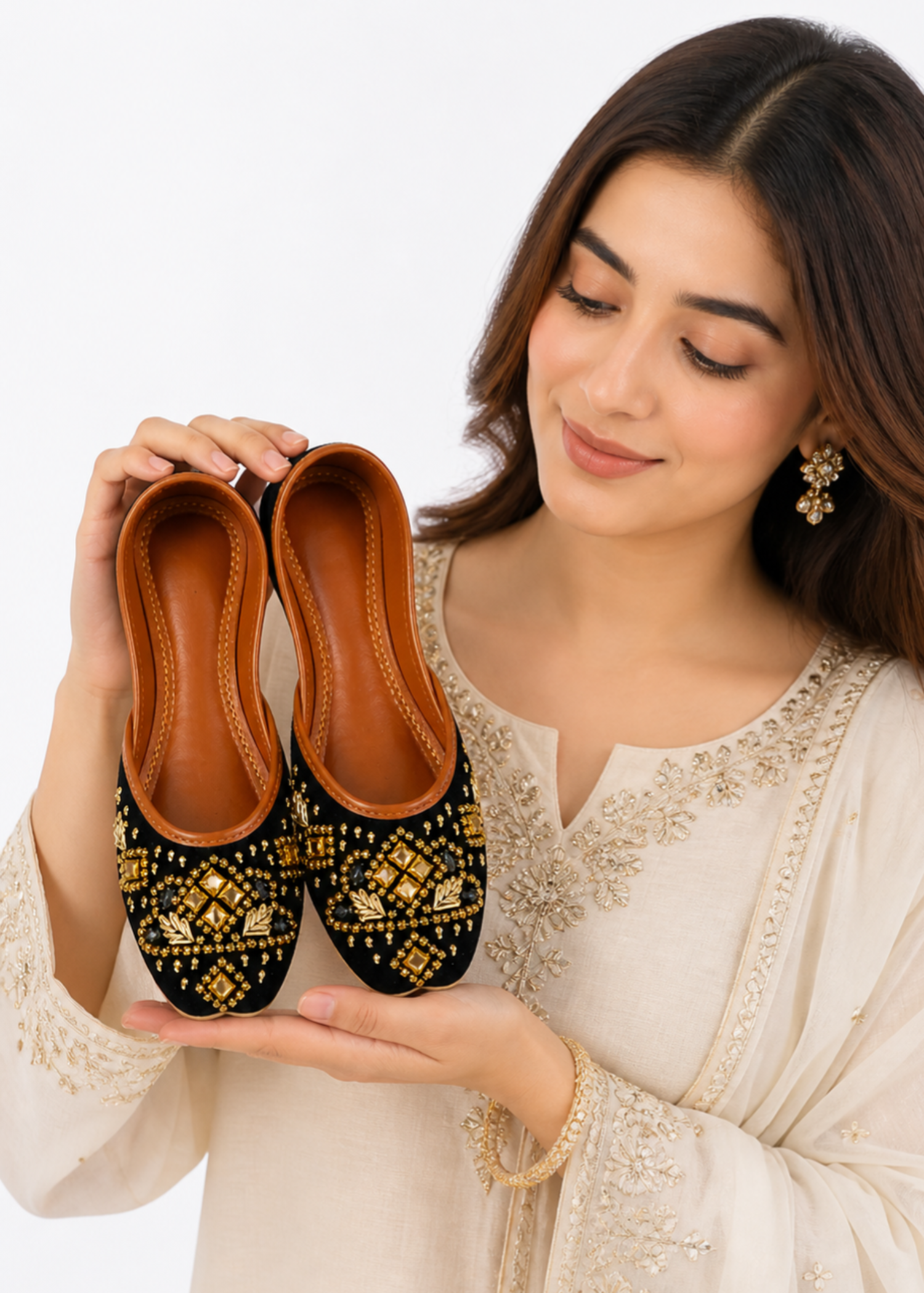 Khussa in Black by - High Quality Women Khussa RQH5576