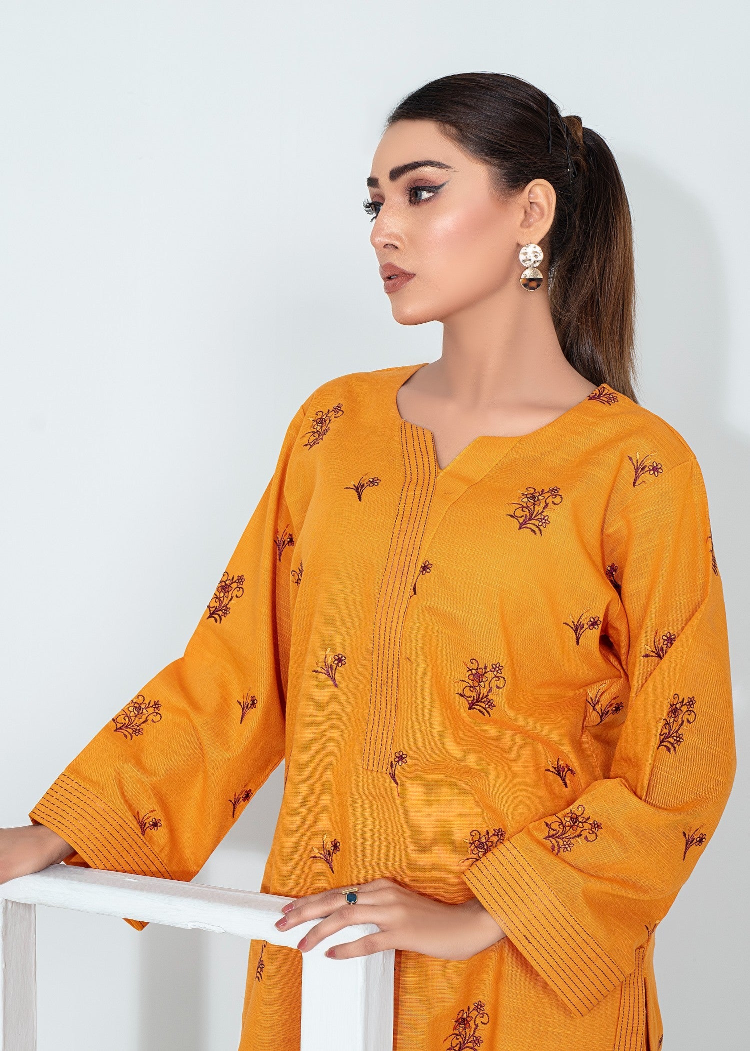 khaddar Unstitched in Yellow