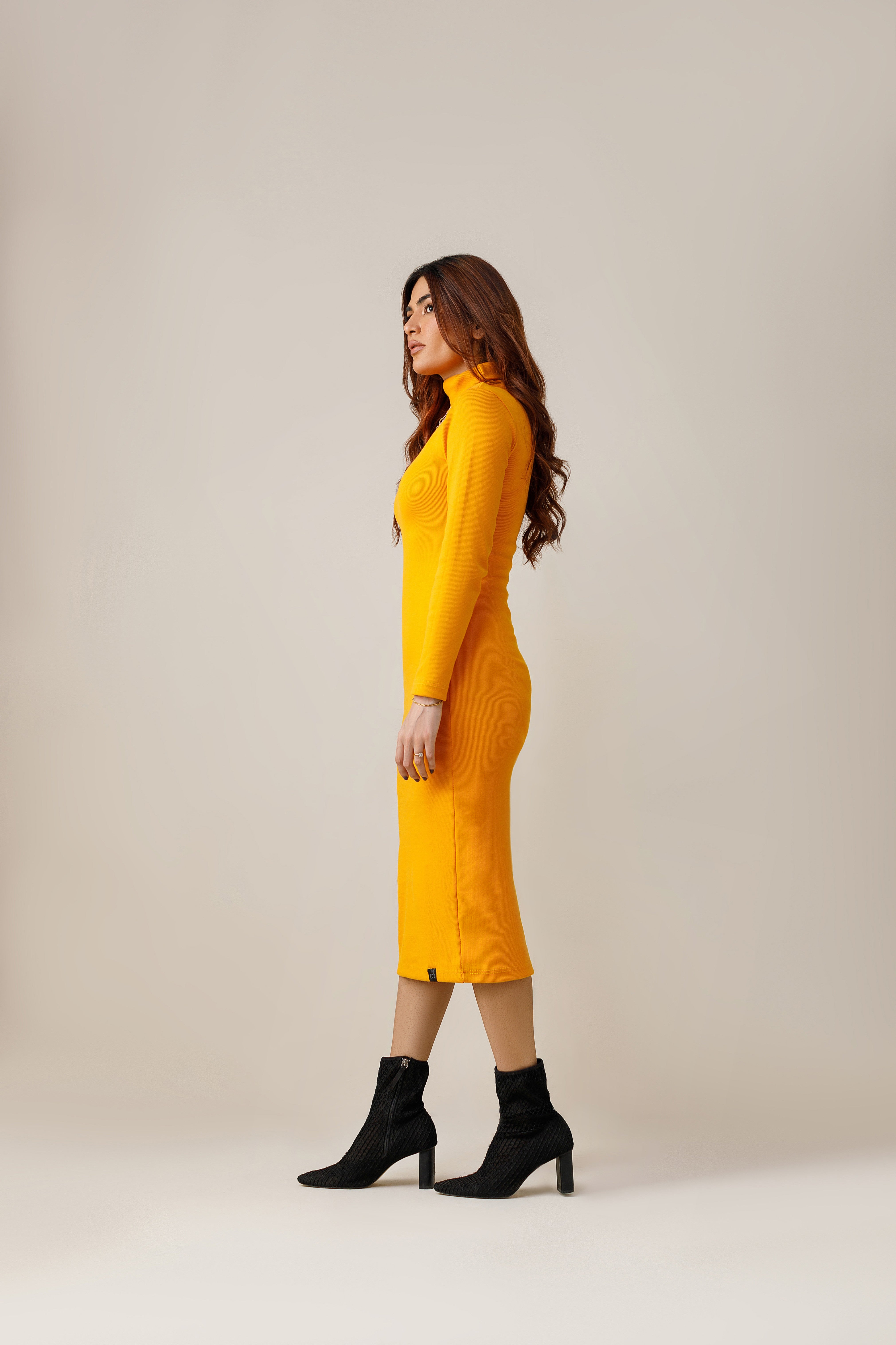 jersey knit Dress in Mustard