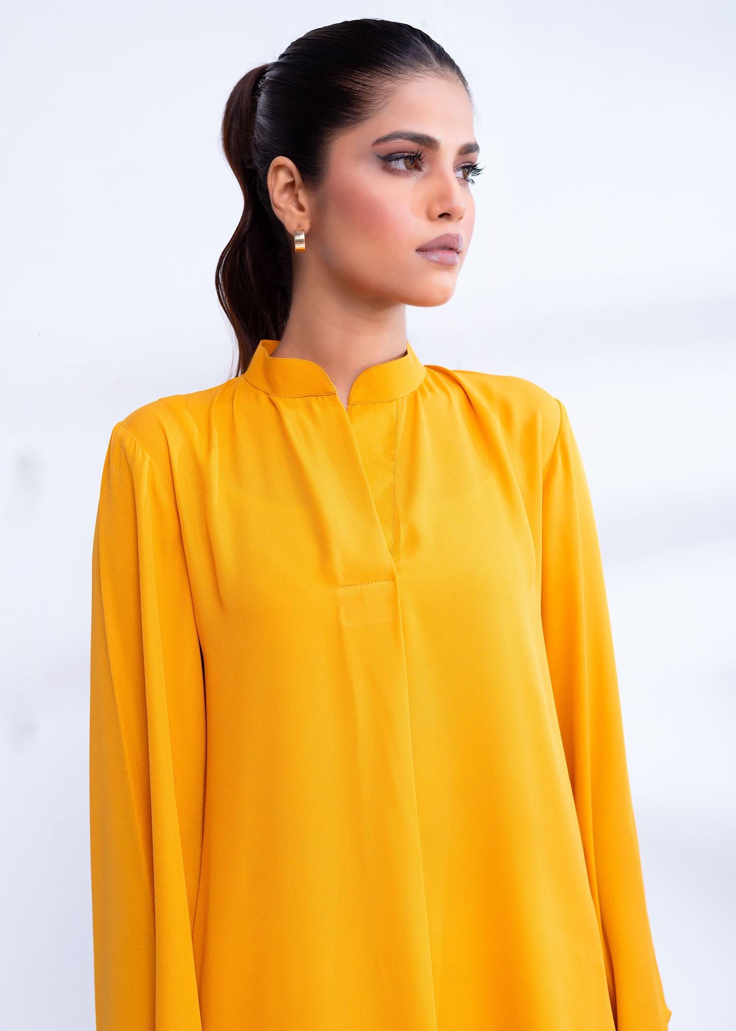 georgette chiffon Kurta Set in Yellow