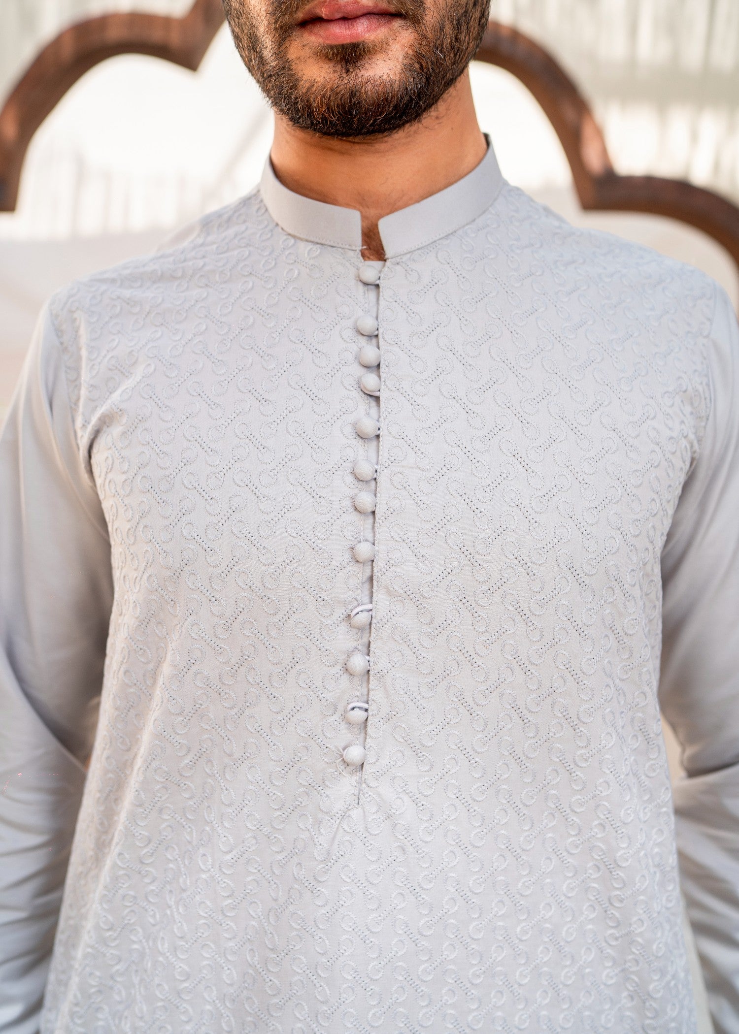 wash & wear Shalwar Kameez in Pastel grey by Dress Club