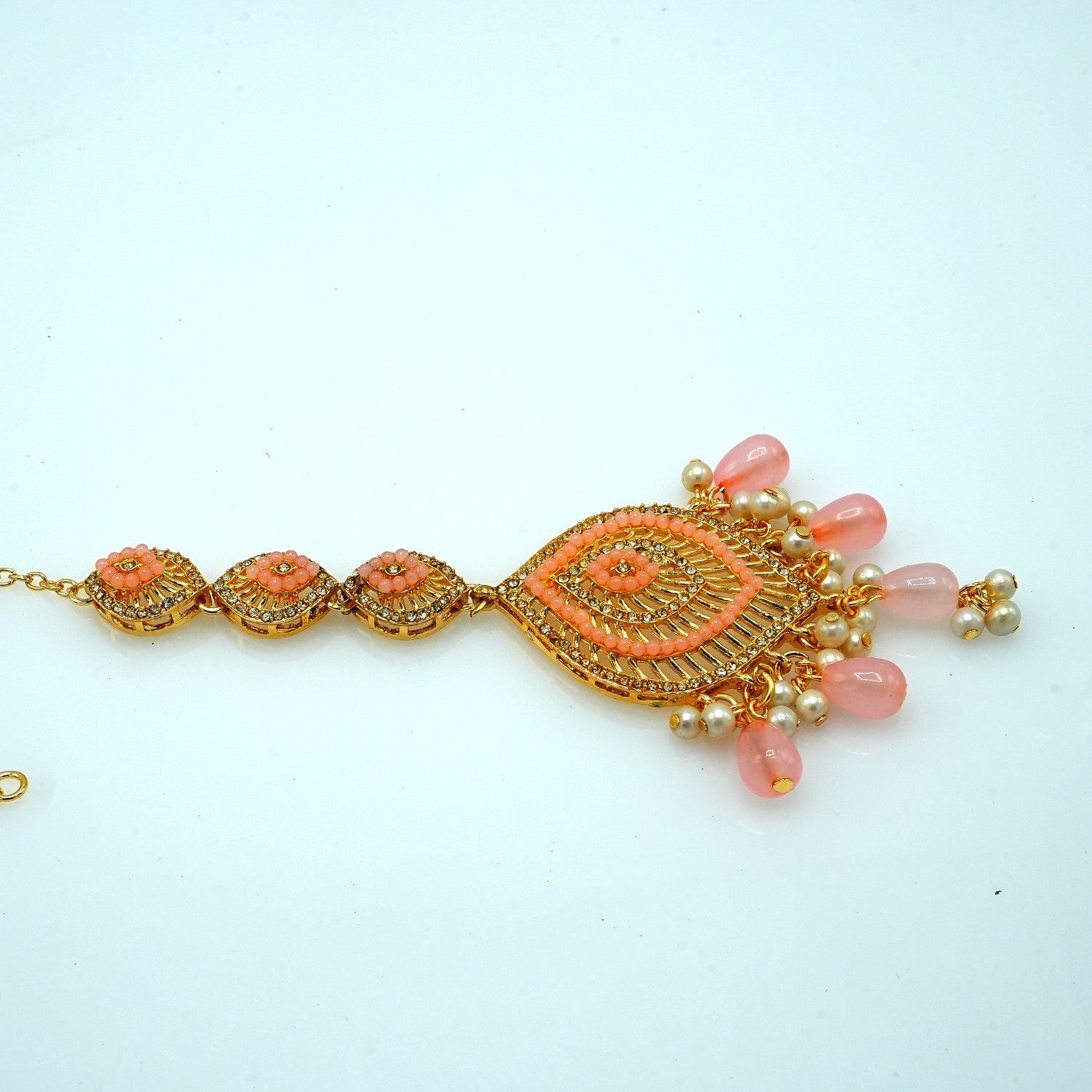 Jewelry Set in Peach pink Color by - Trendy Women Jewelry Set JBM0429