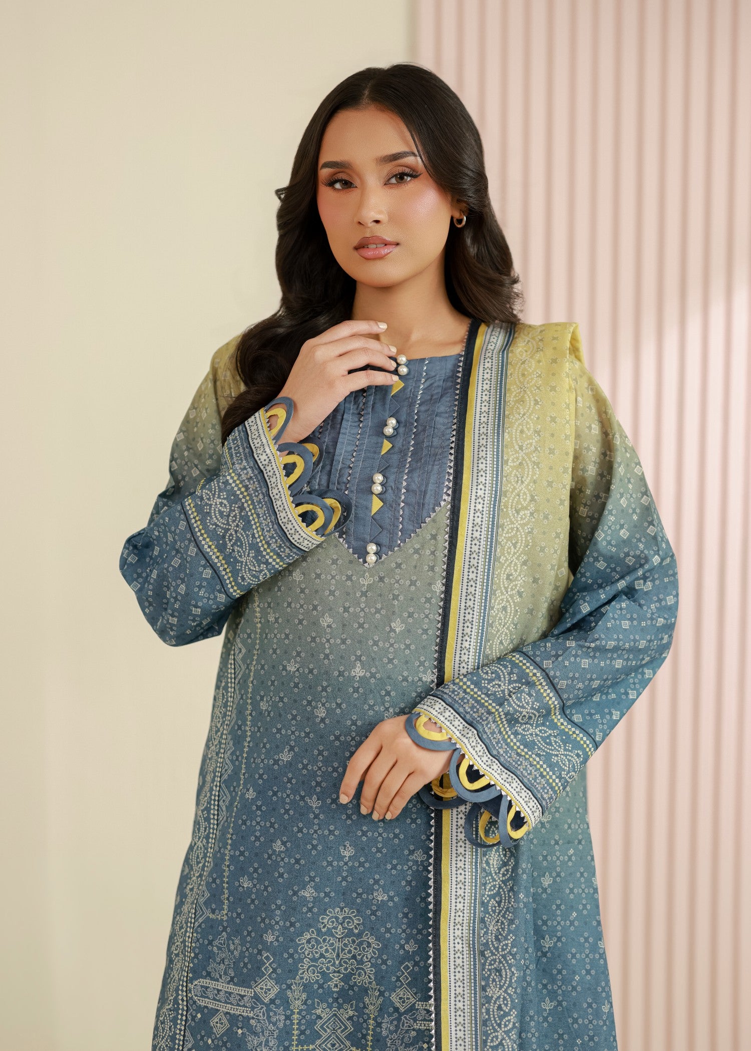 lawn Unstitched in Steel blue
