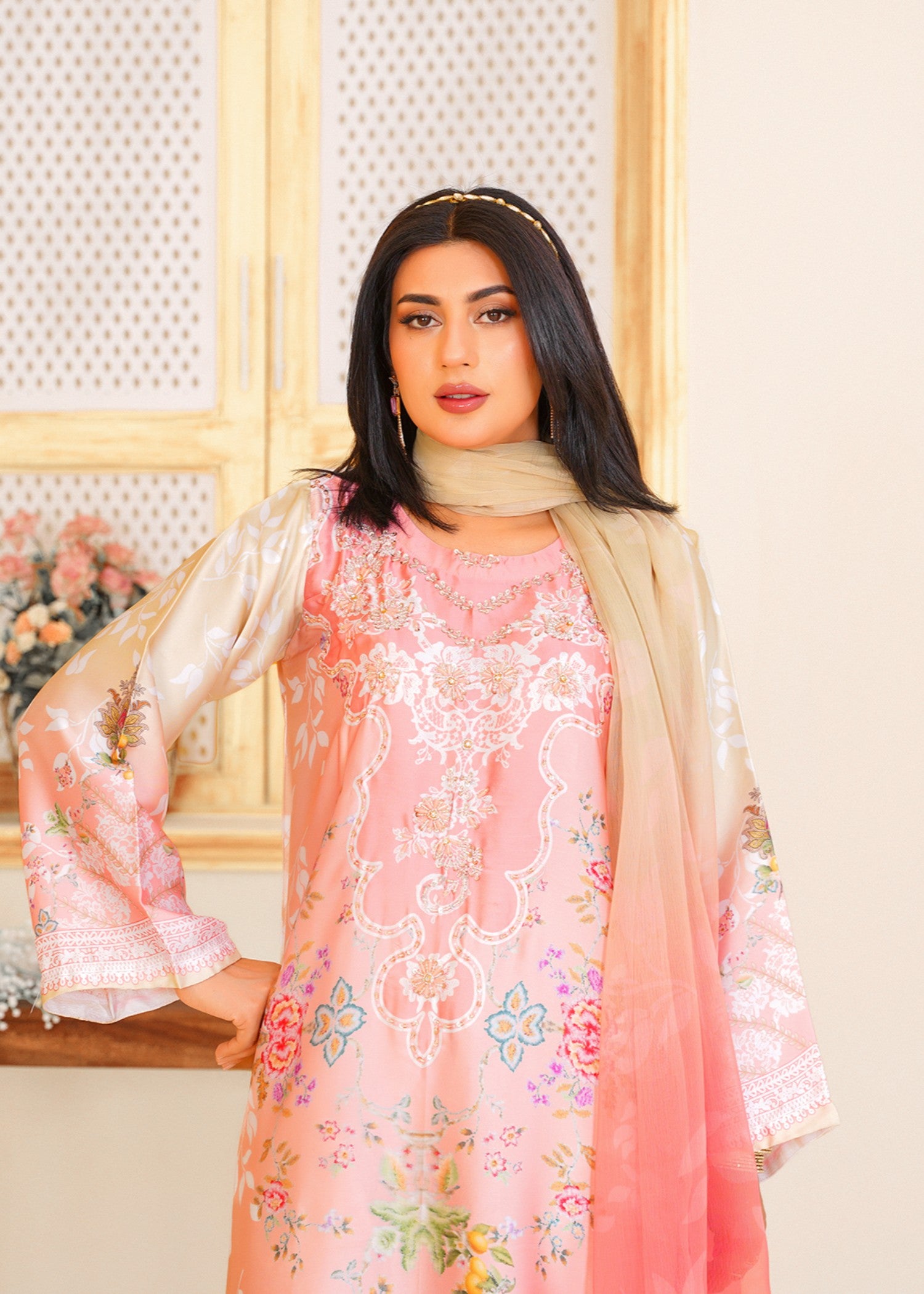 charmuse/shamooz Kaftan in Pale pink