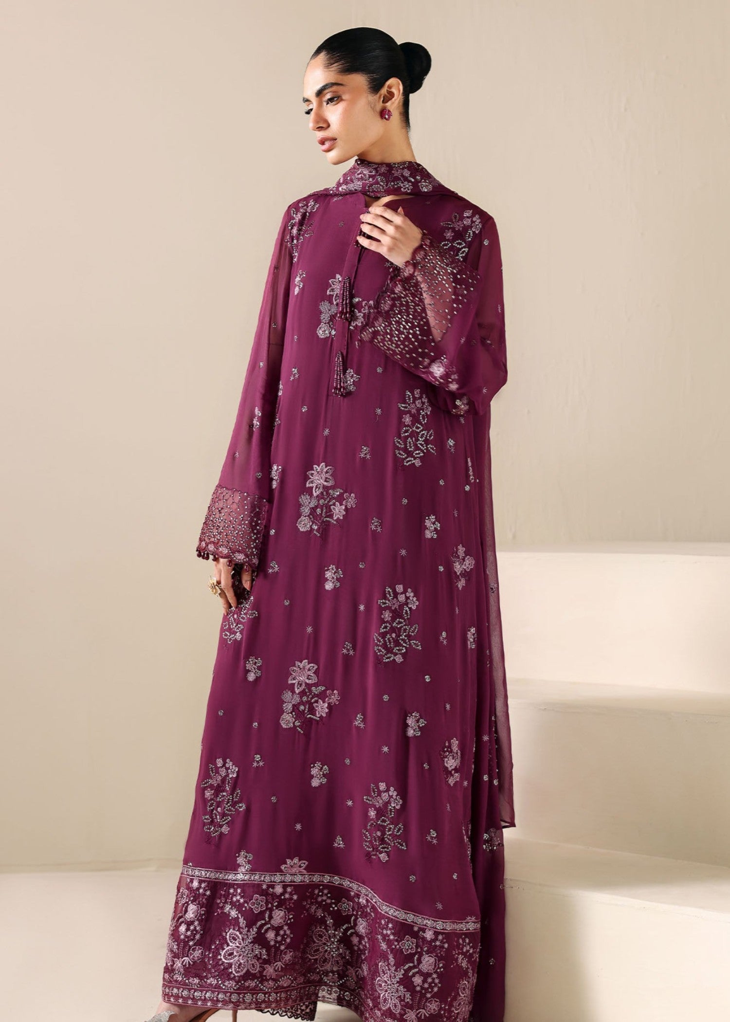chiffon Unstitched in Purple