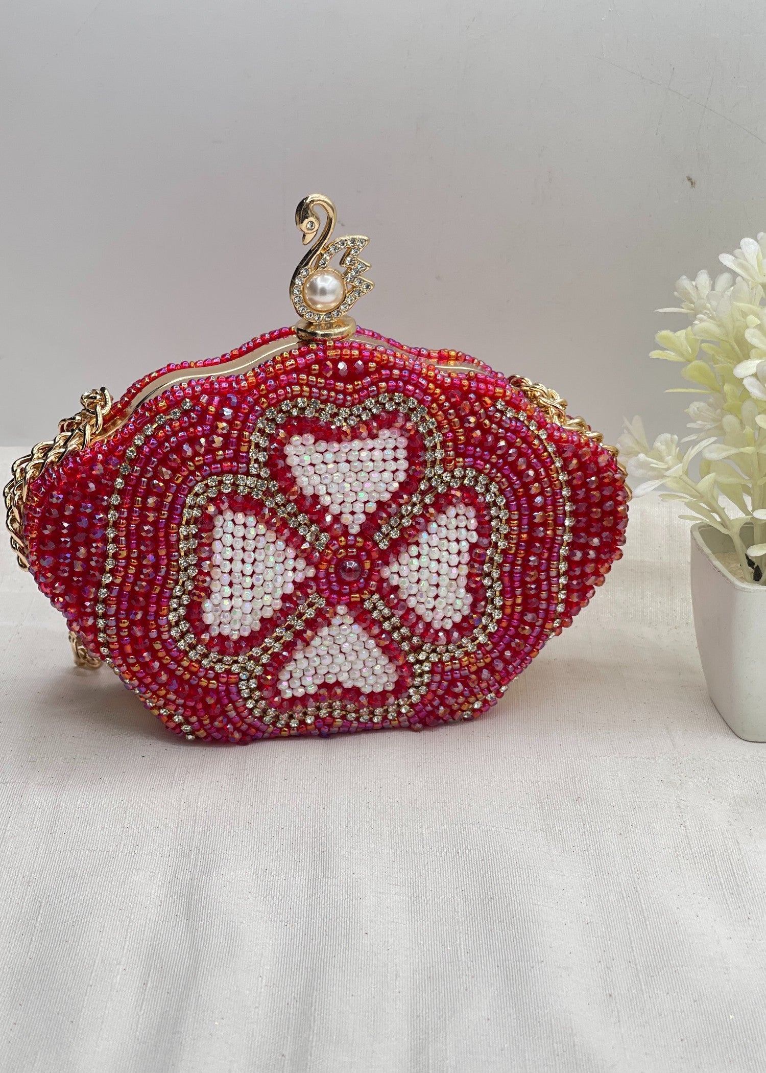 Clutch in Red Color by - Trendy Women Clutch BOW1706