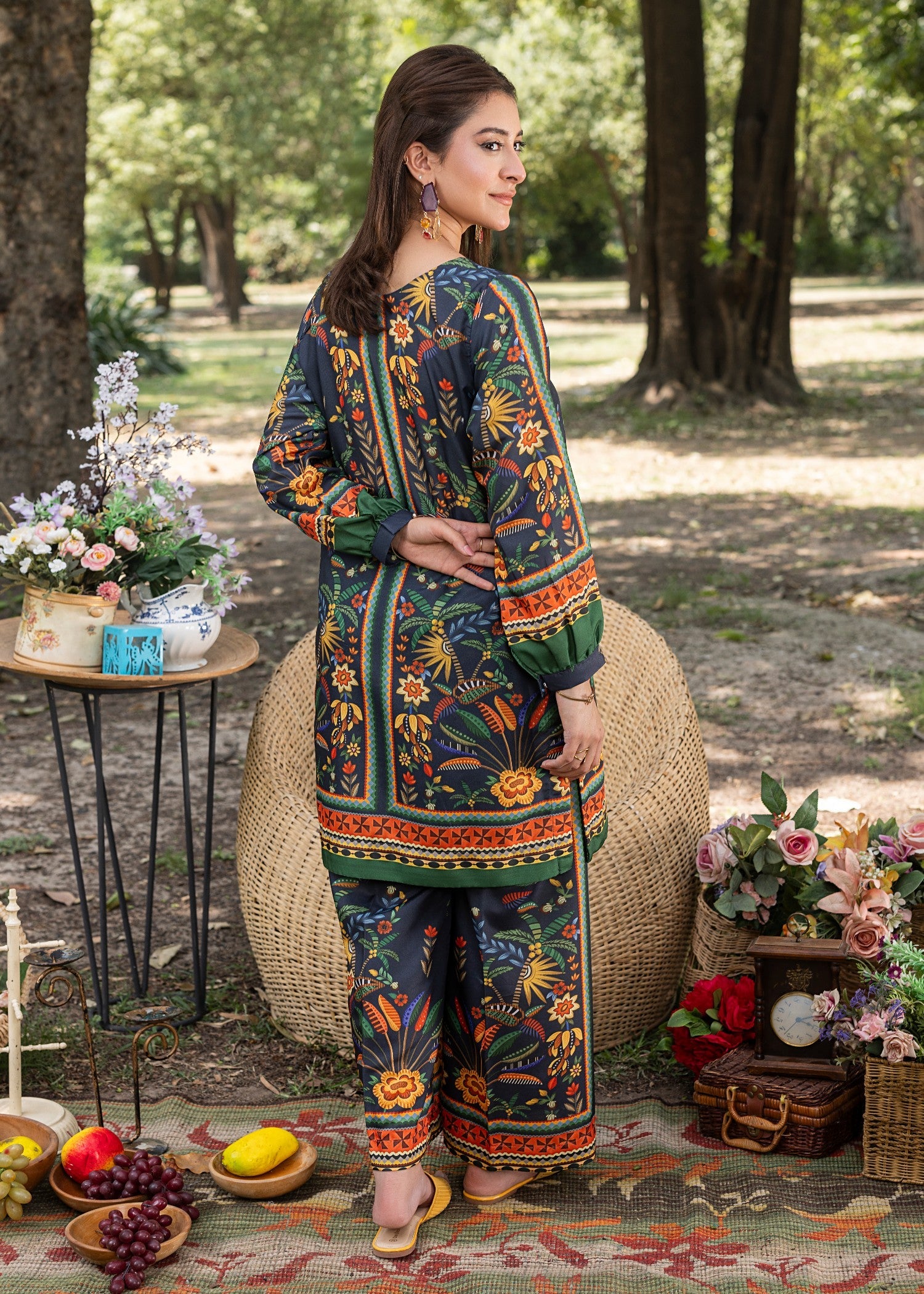 cotton silk Co Ord Sets in Charcoal